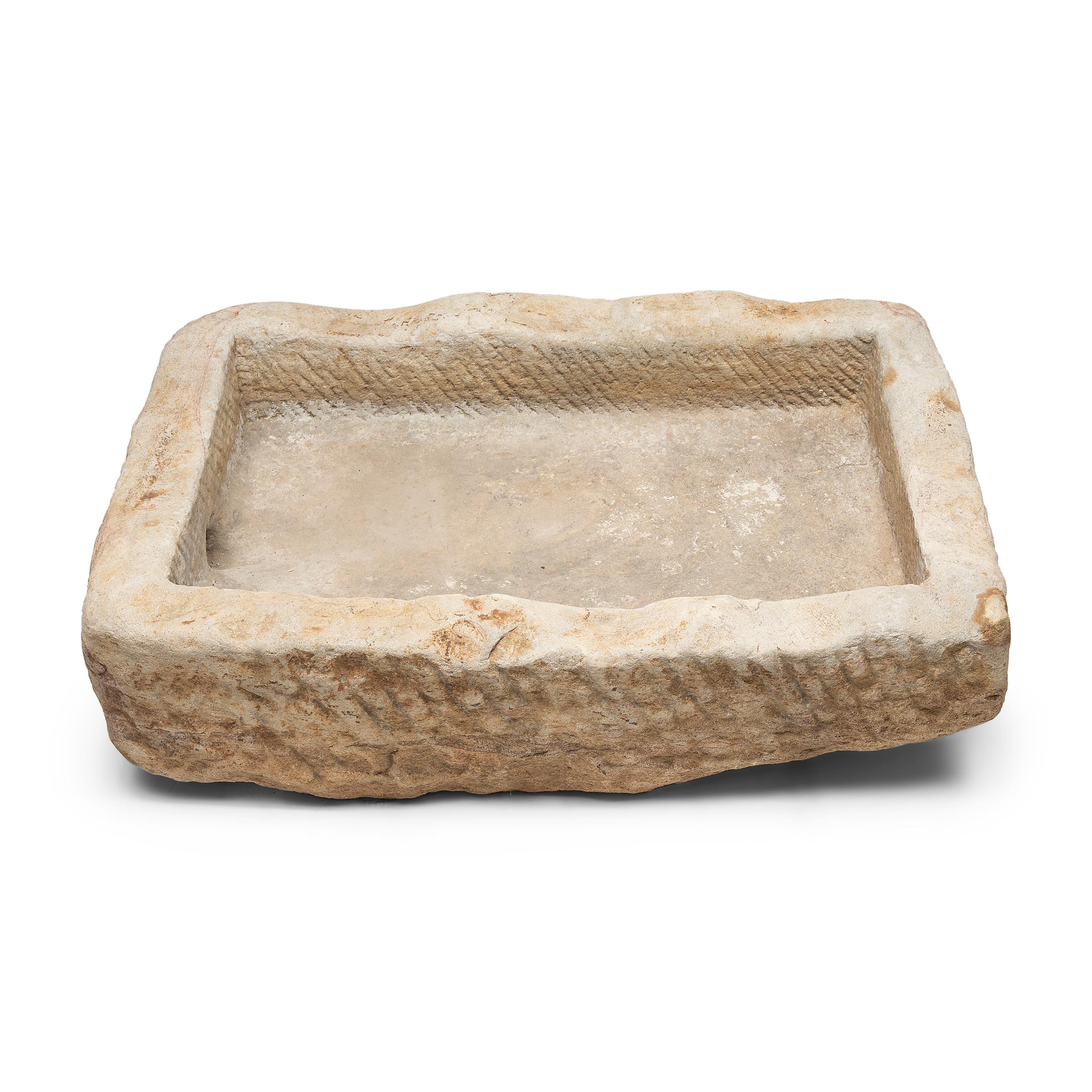 20th Century Chinese Chiseled Stone Trough, circa  1900 For Sale