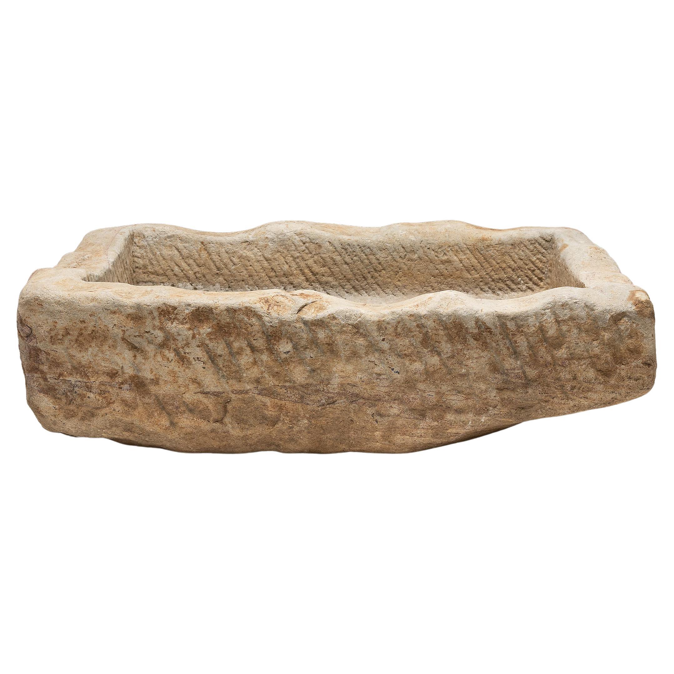 Chinese Chiseled Stone Trough, circa  1900 For Sale