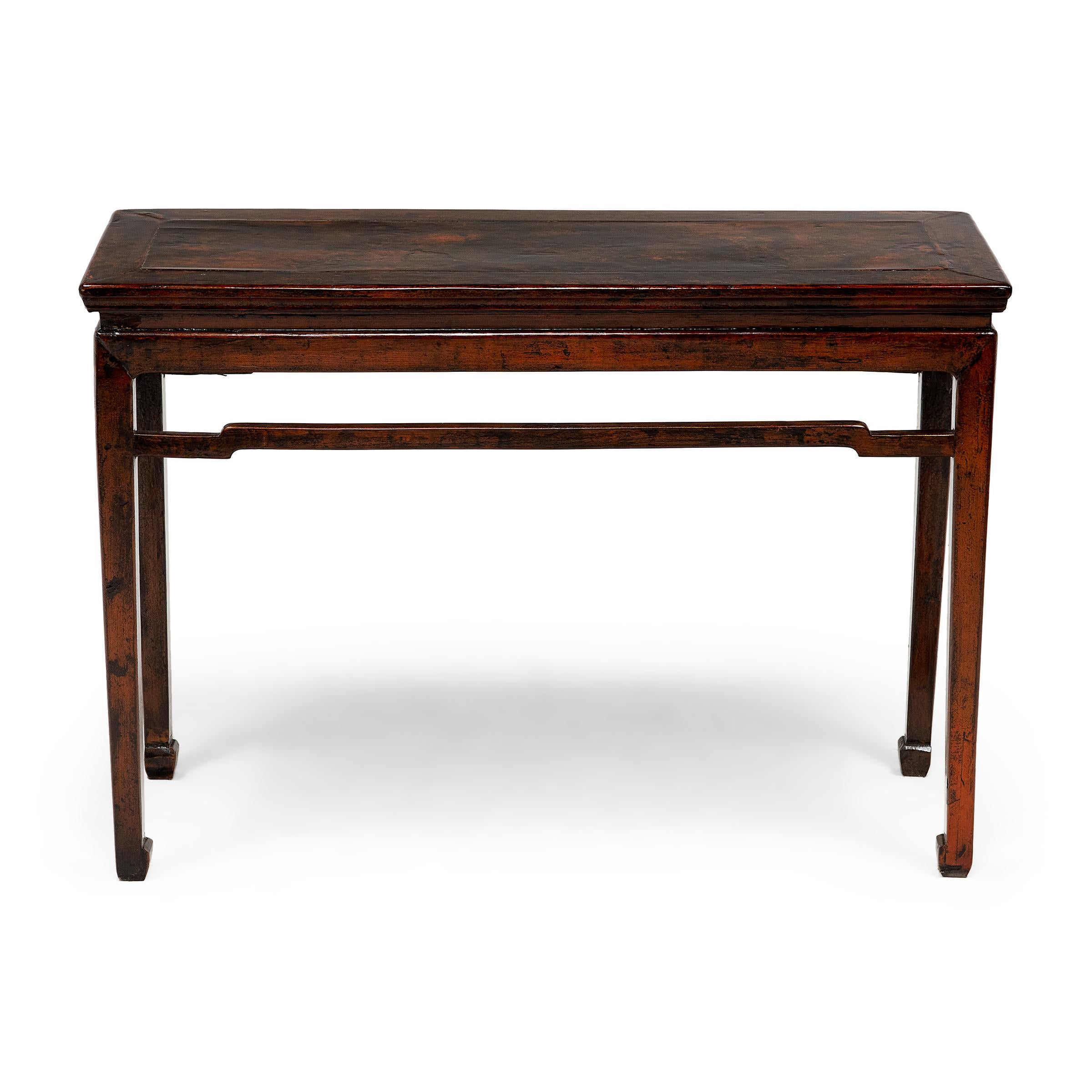 Lacquered Chinese Persimmon Lacquer Altar Table, c. 1900 For Sale