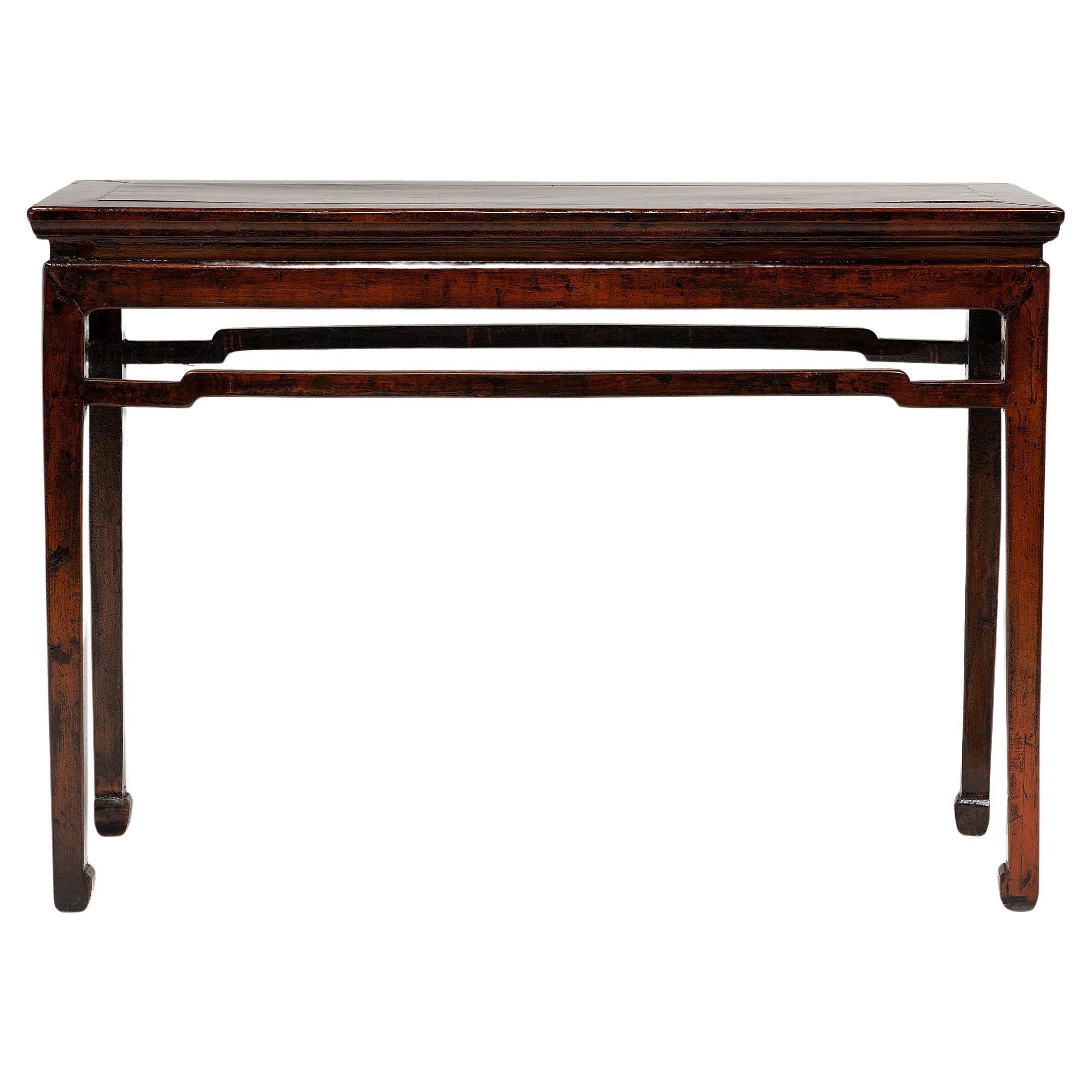 Chinese Persimmon Lacquer Altar Table, c. 1900 For Sale