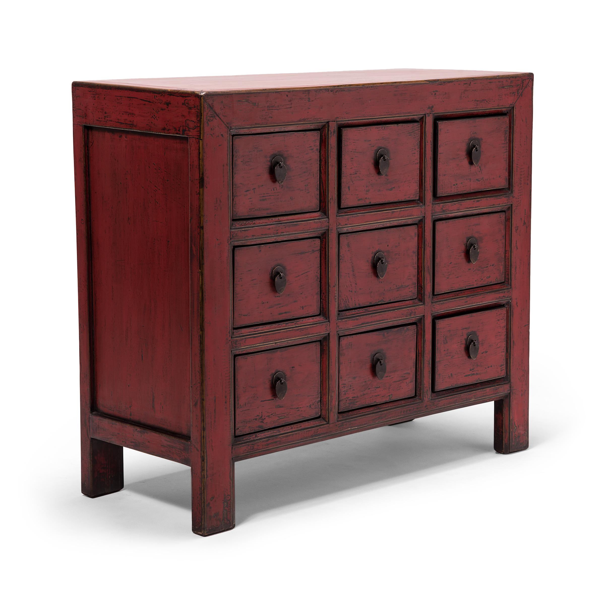 Contemporary Chinese Cinnabar Apothecary Chest