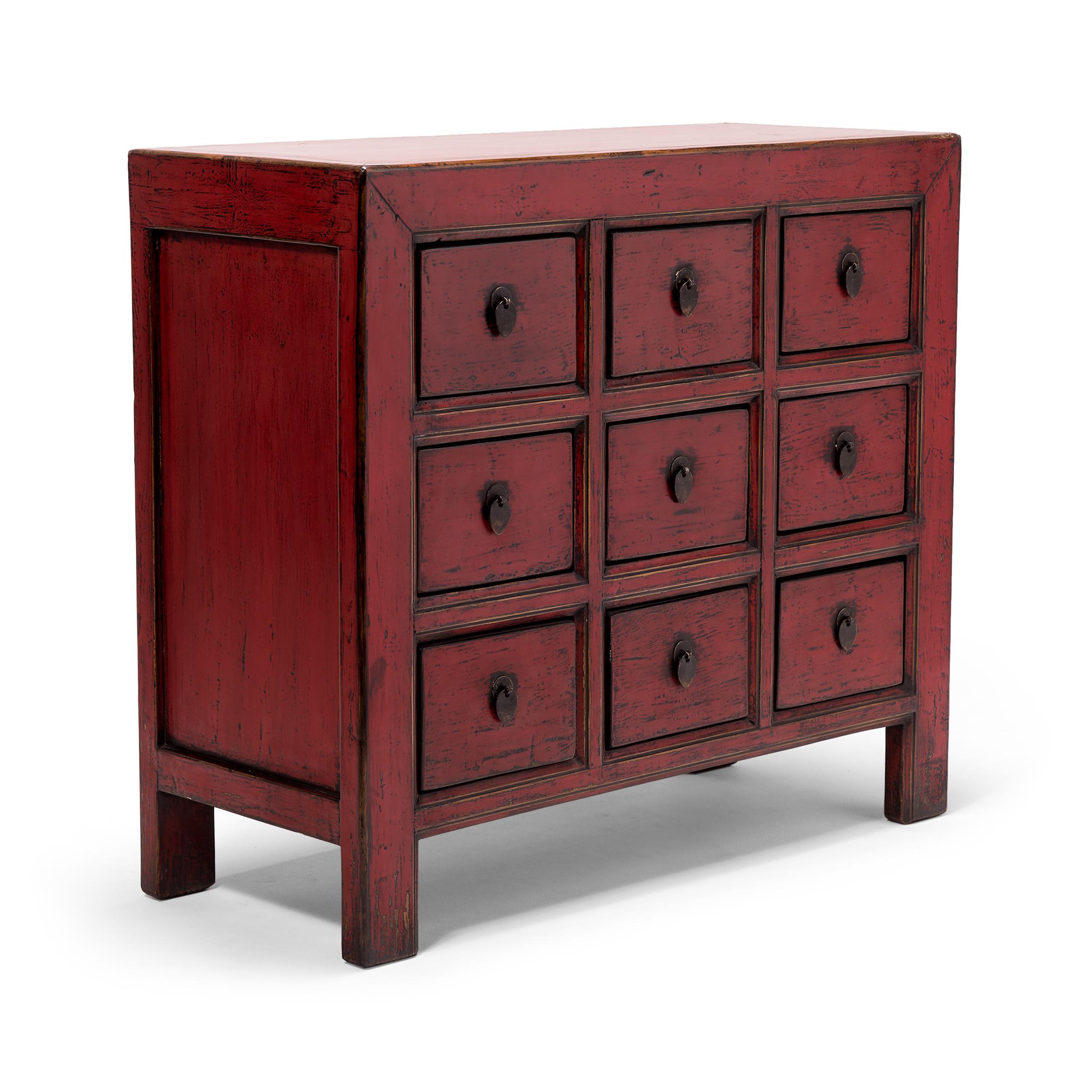 Contemporary Chinese Cinnabar Apothecary Chest
