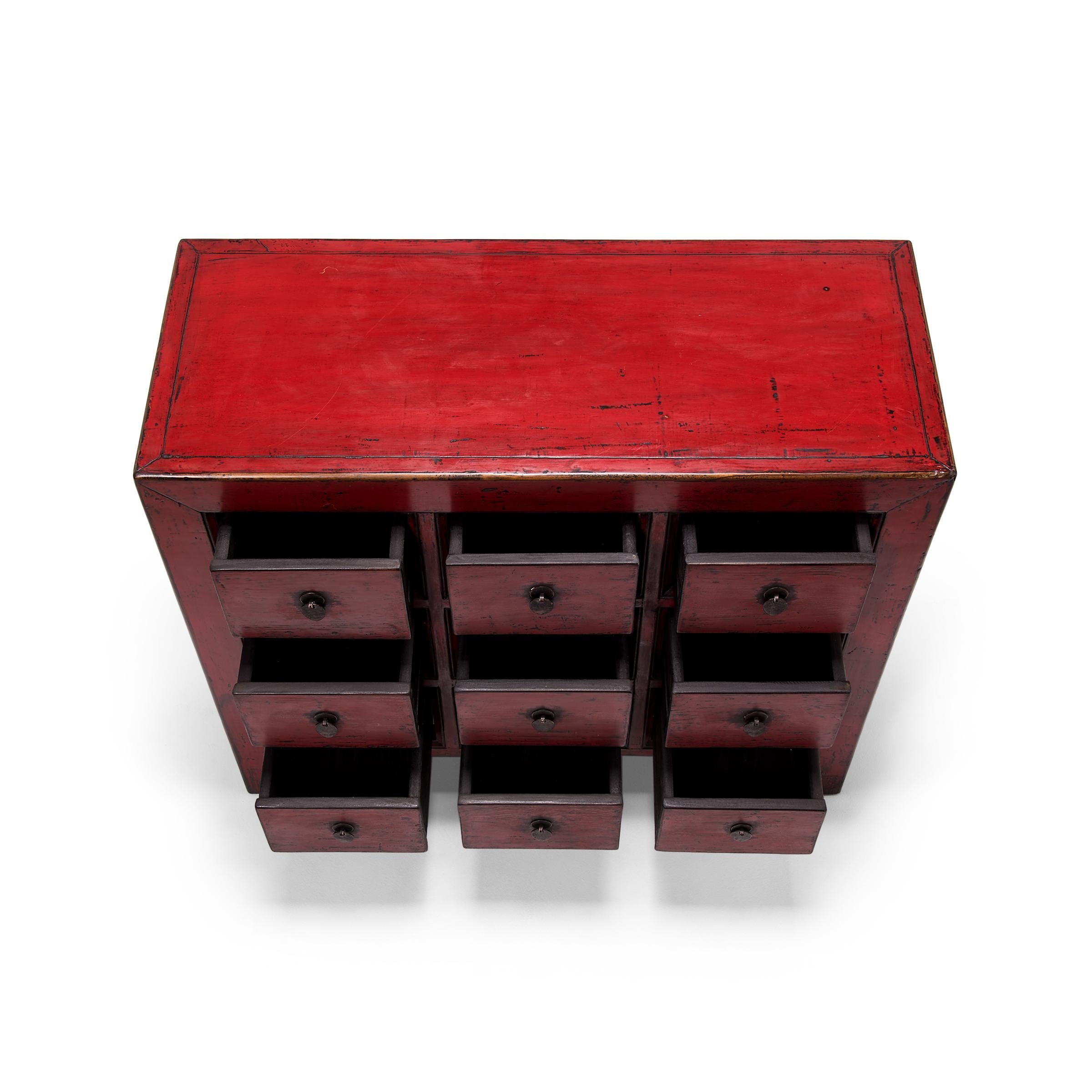 Chinese Cinnabar Apothecary Chest 1