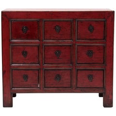 Chinese Cinnabar Apothecary Chest