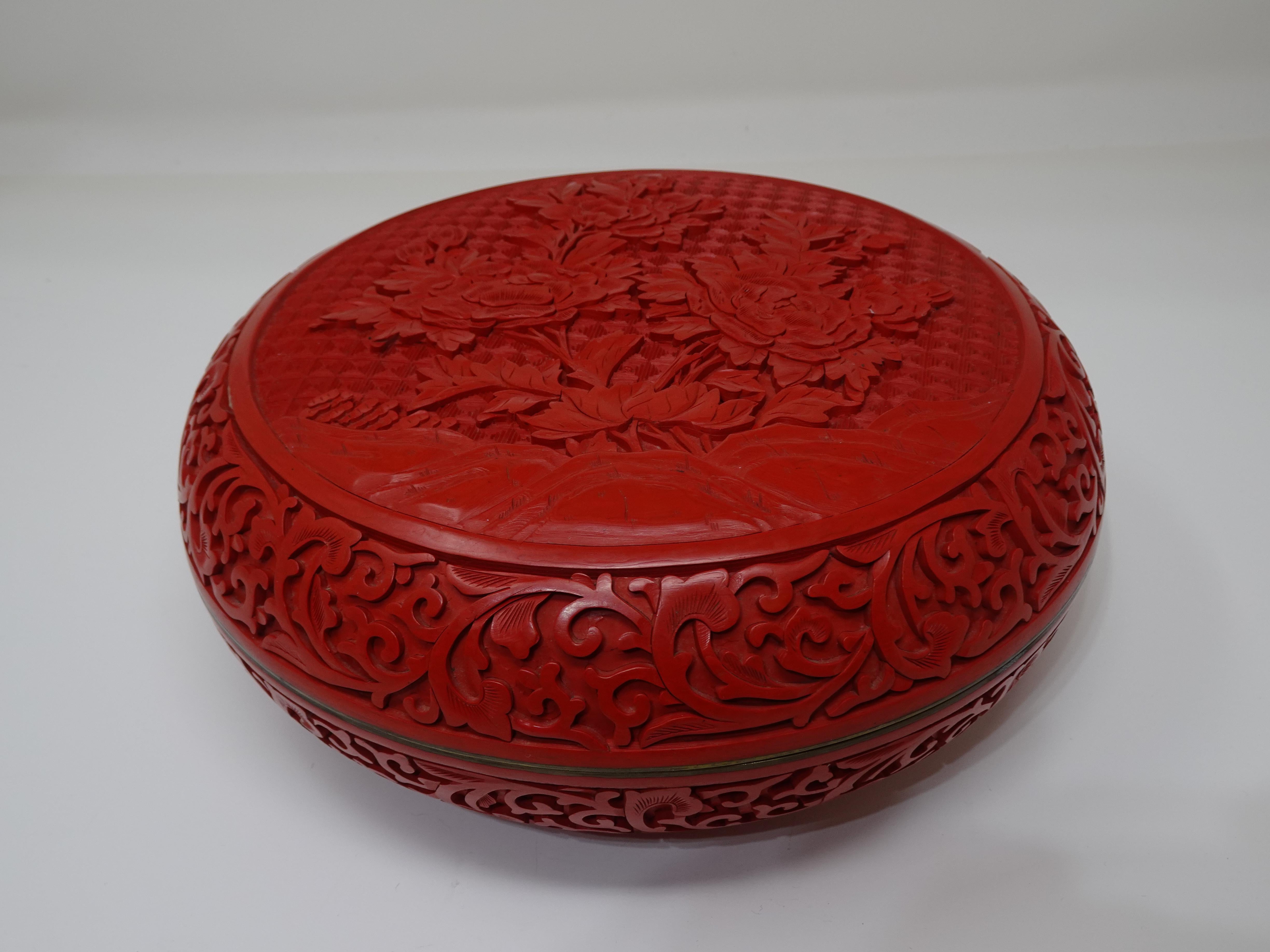 Chinese Cinnabar Chrysanthemum Box 5