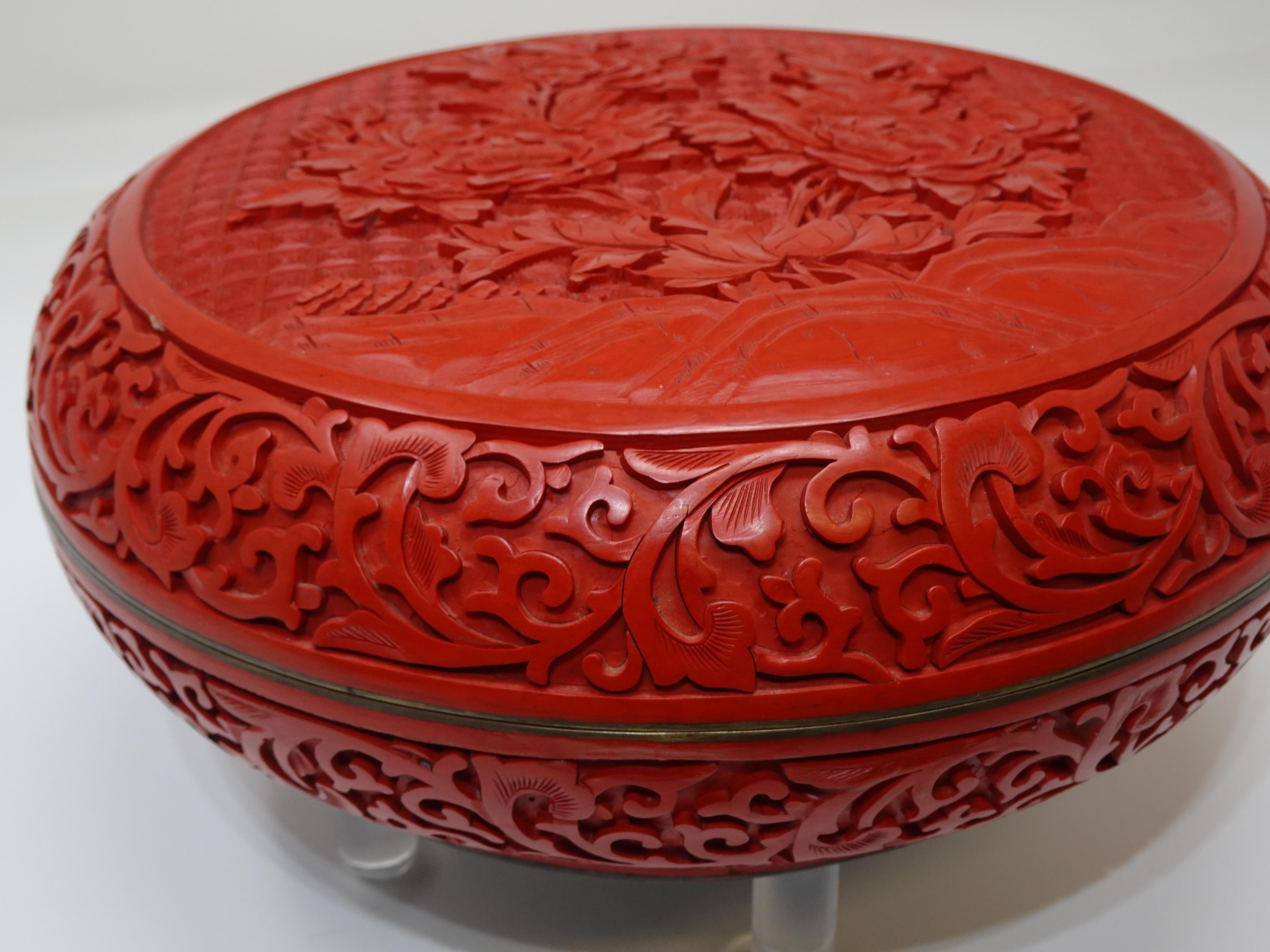 chinese cinnabar box