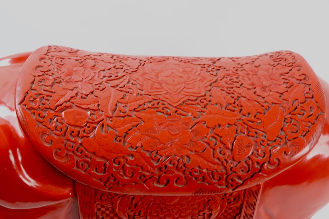 Chinese Export Chinese Cinnabar Elephant