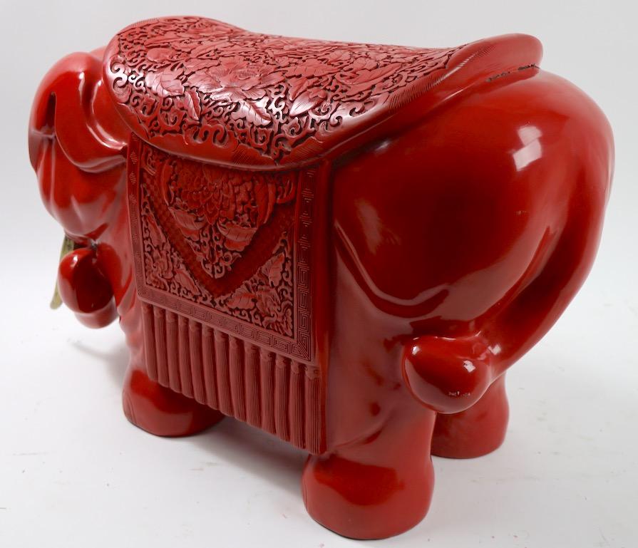 Chinese Cinnabar Elephant For Sale 1