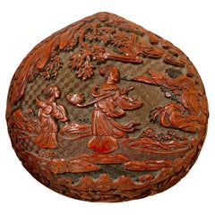 Antique Chinese Cinnabar Finely Carved Box and Cover, Late 18th-Early 19th Century