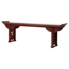 Antique Chinese Cinnabar Red Altar Table, c. 1850