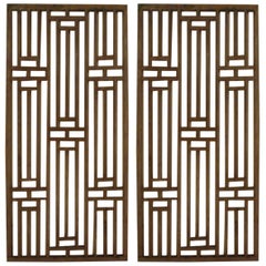 Chinese, circa Late 1900s Wood Window Panels
