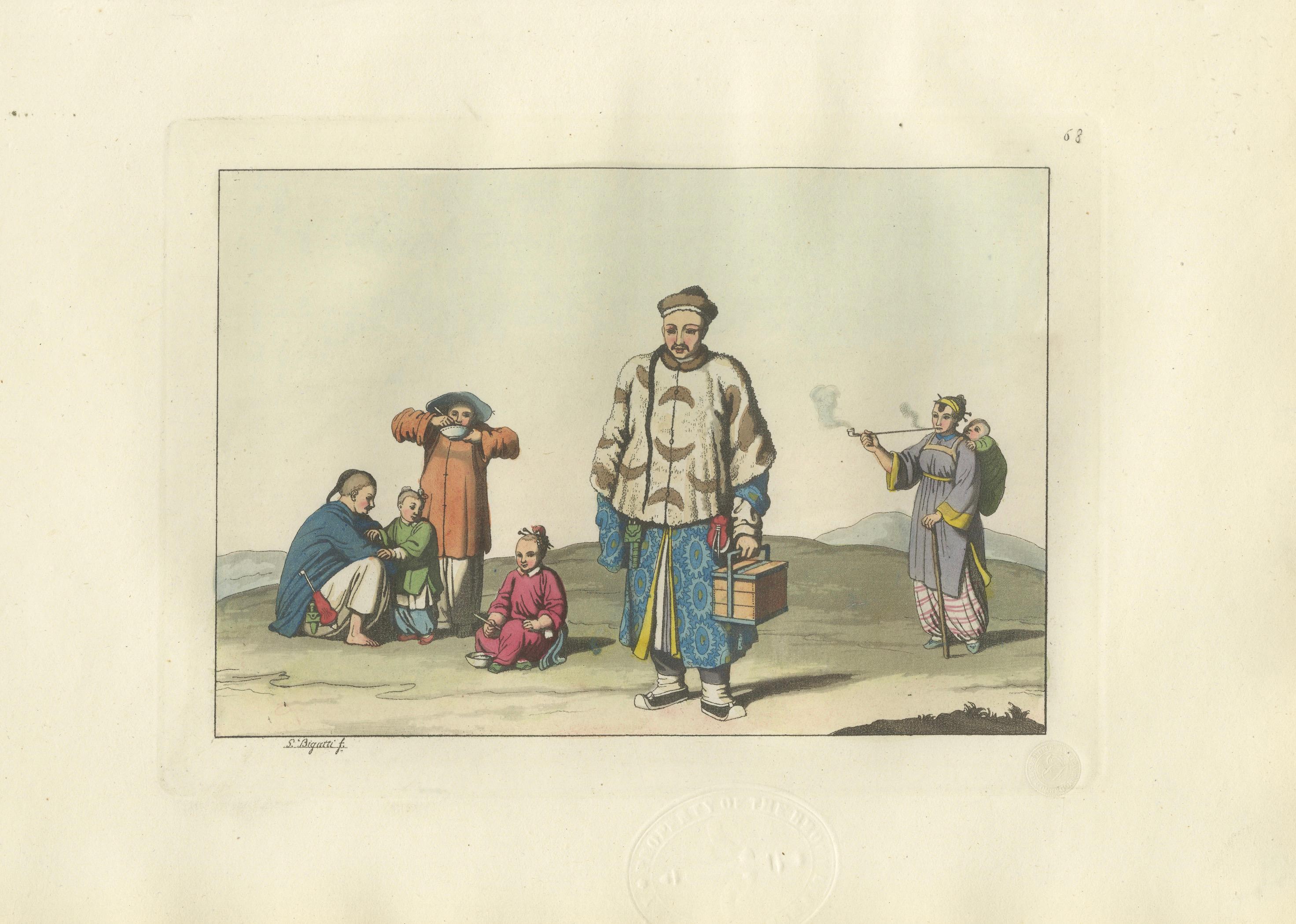 Chinese City Dwellers and Farmers – Ferrario Costume Print, c.1815