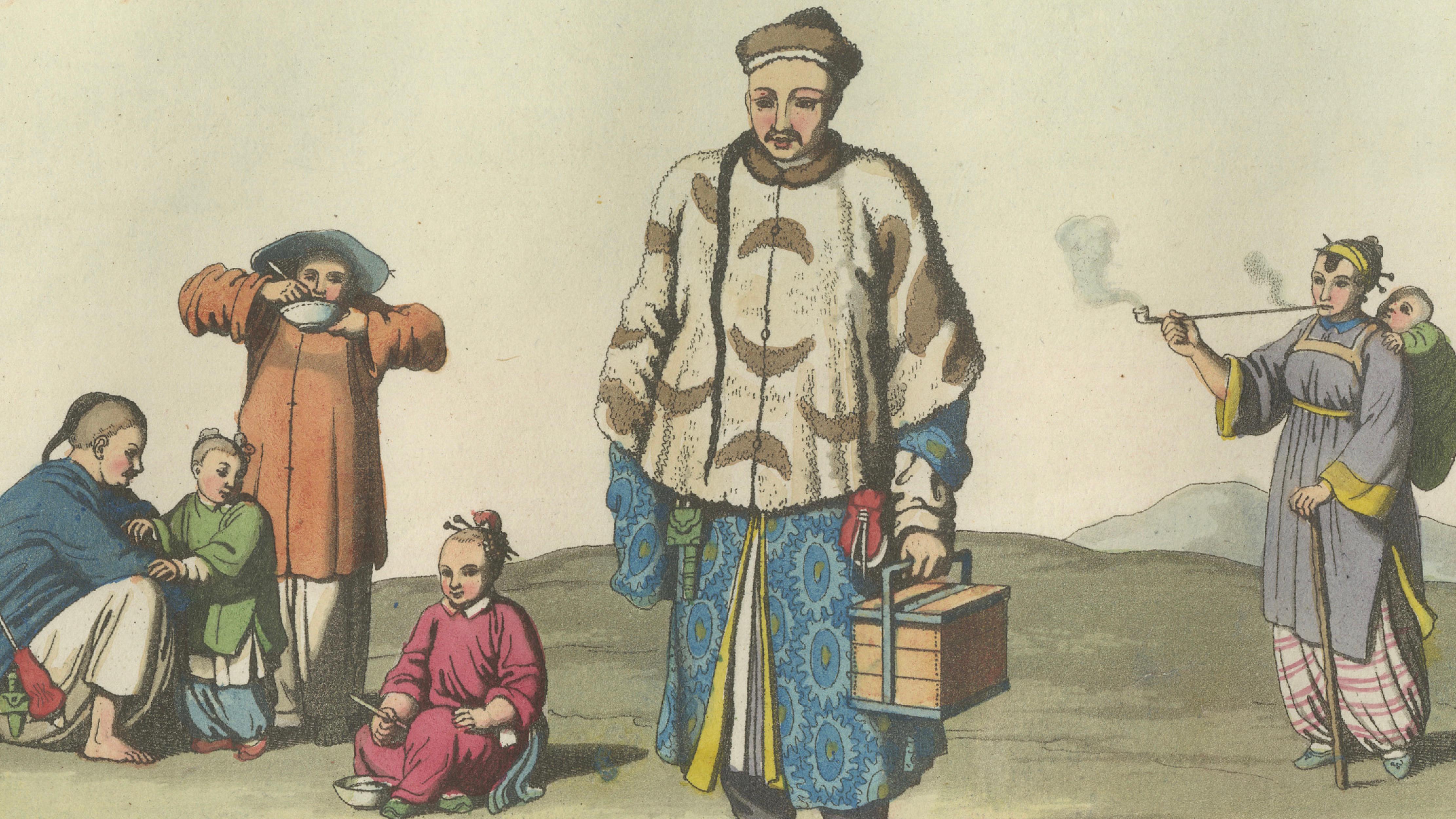 Chinese City Dwellers and Farmers – Ferrario Costume Print, c.1815