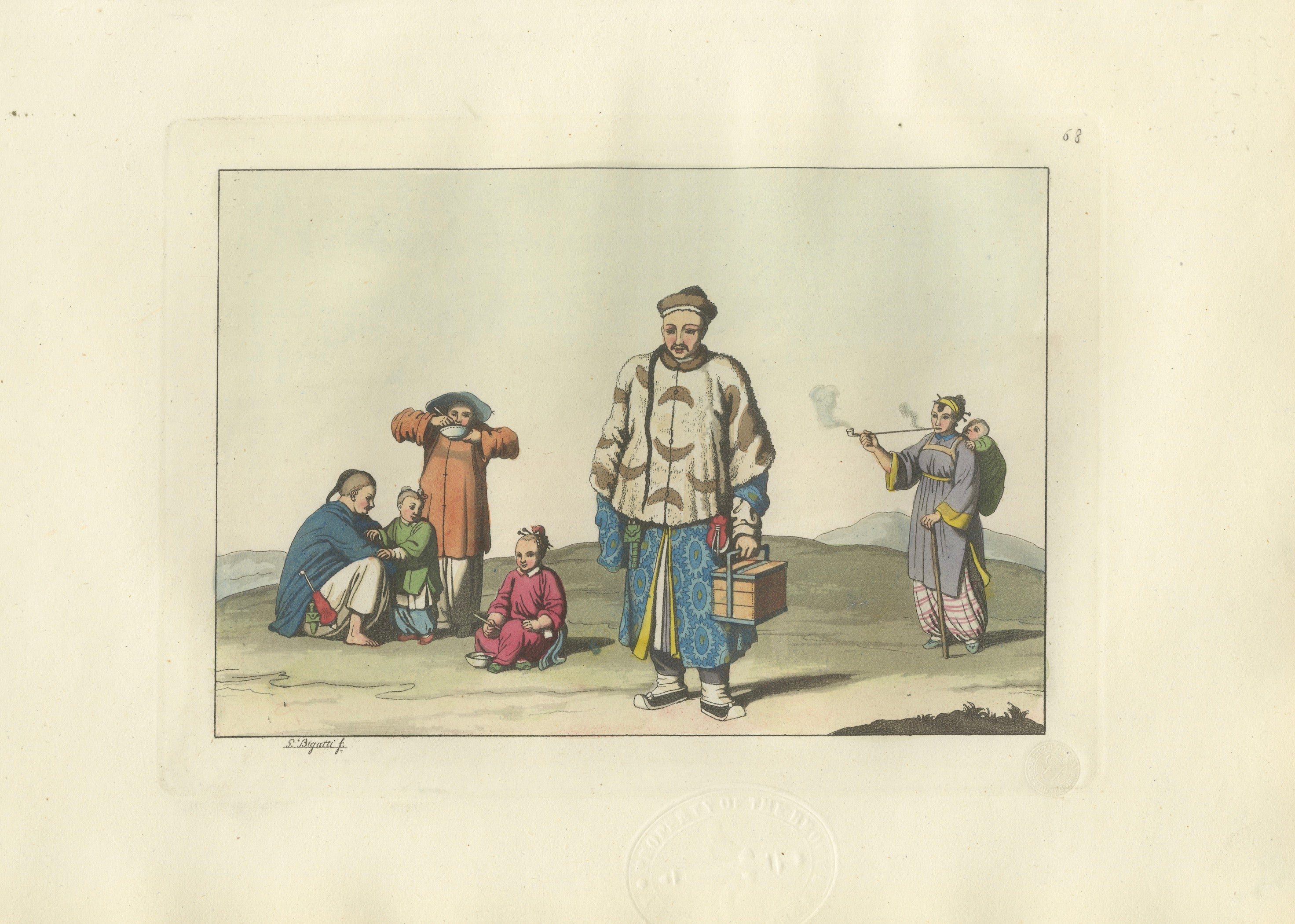 Chinese City Dwellers and Farmers – Ferrario Costume Print, c.1815