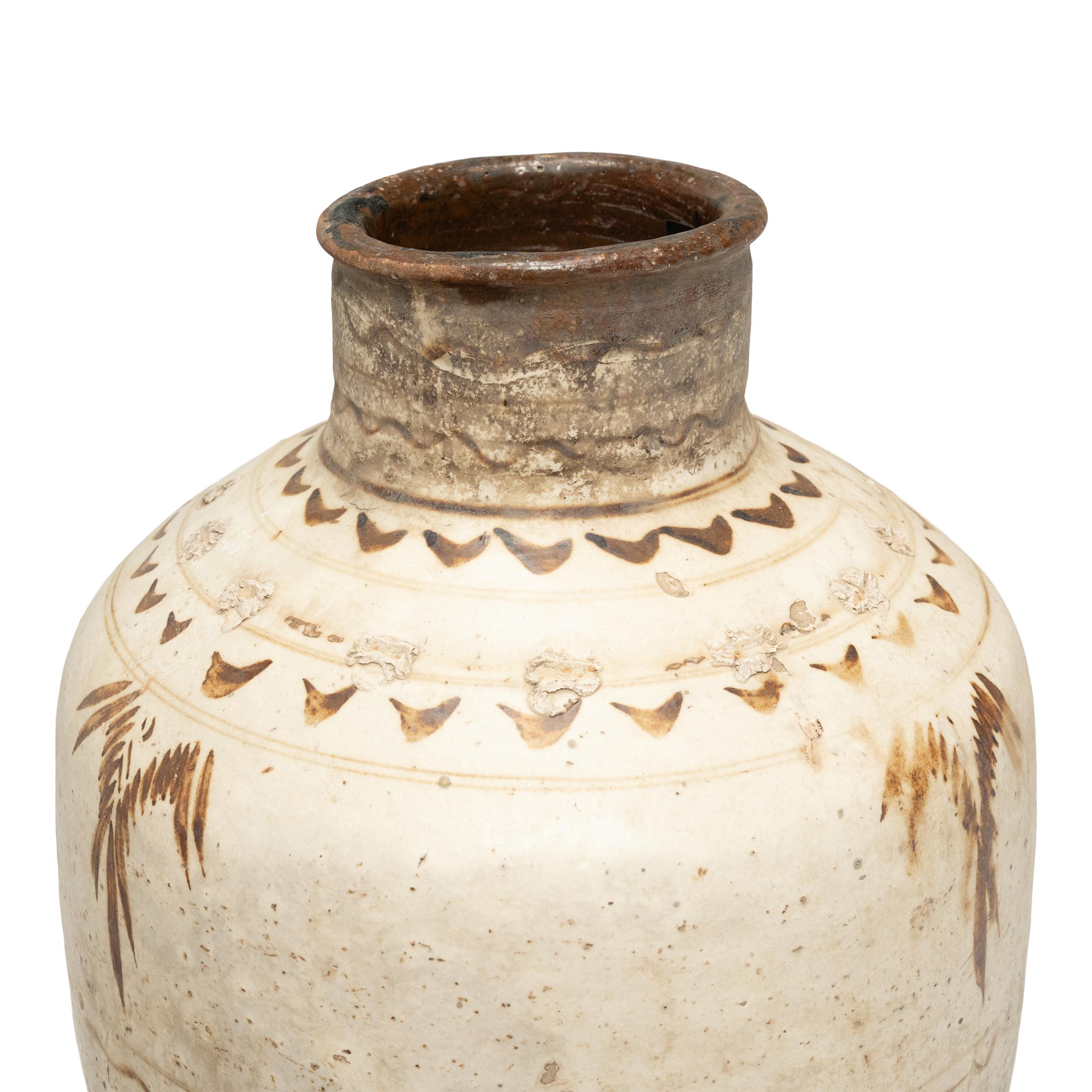 Chinese Cizhou Glazed Wine Jar, c. 1850 In Good Condition For Sale In Chicago, IL