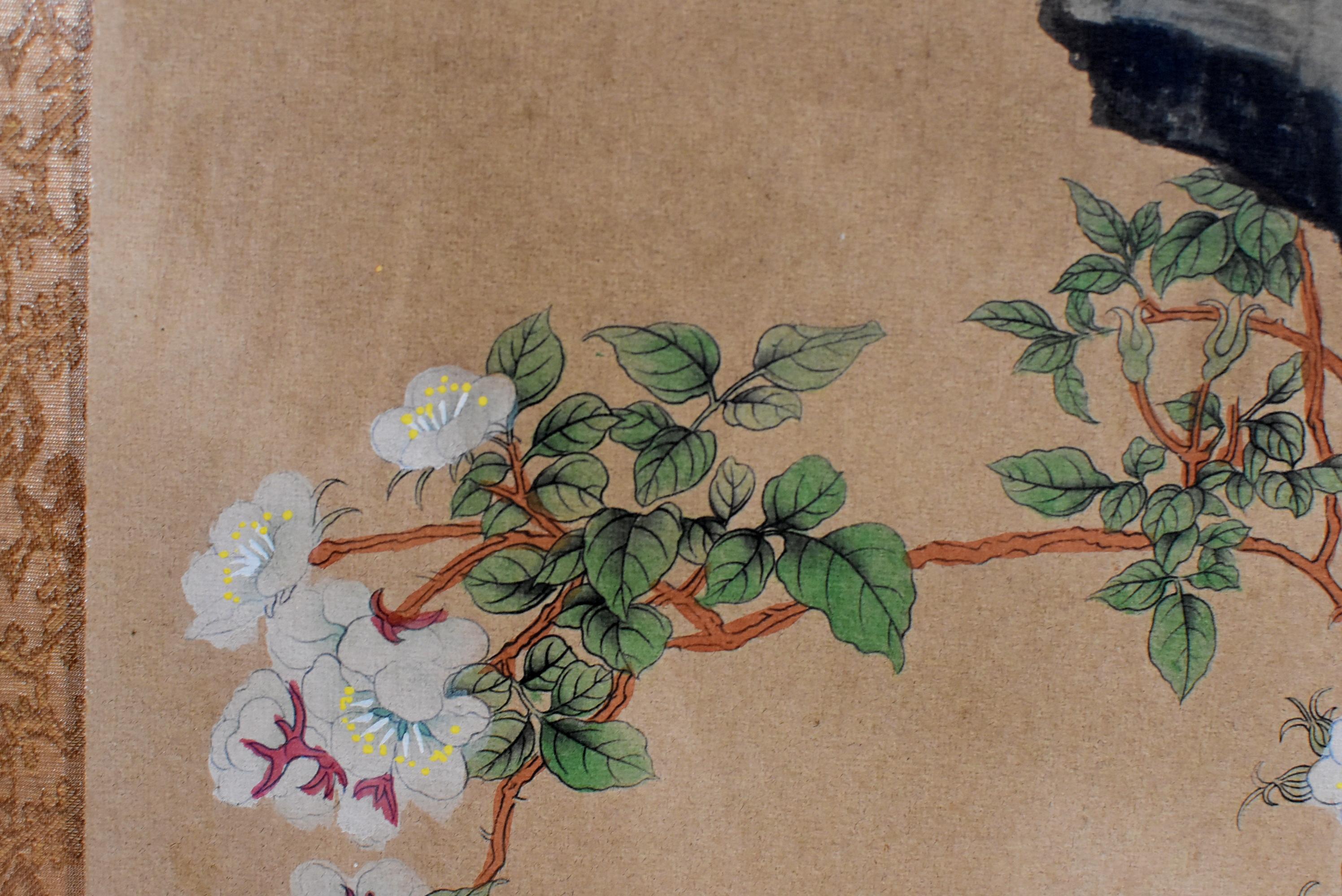 Chinese Classic Painting Green Parrot Amid Pear Blossoms 11