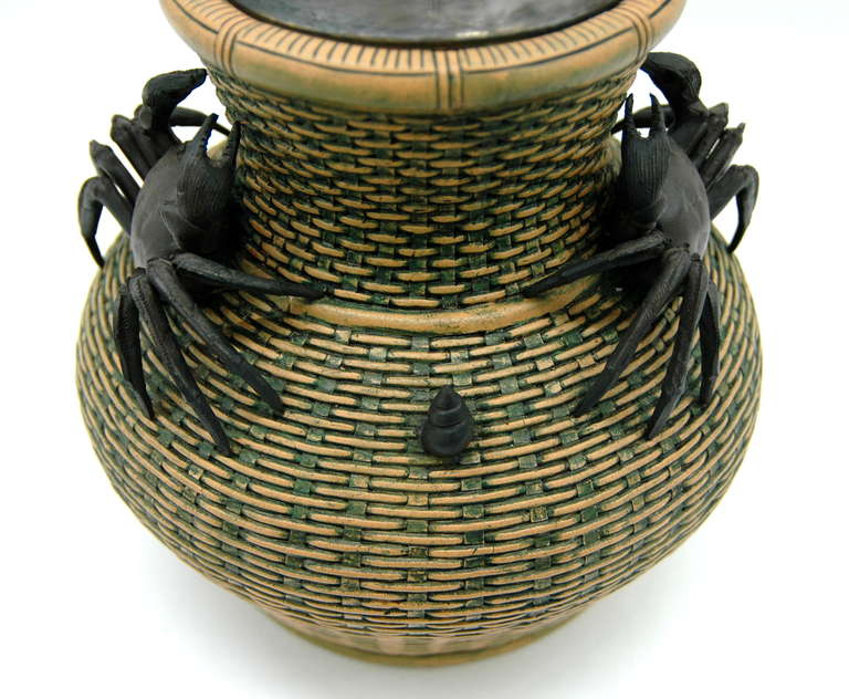 Asiatische Vase aus Ton Tischlampe (Anglo-japanisch) im Angebot