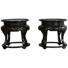 Chinese Cloisonne Accent Table Set of Two