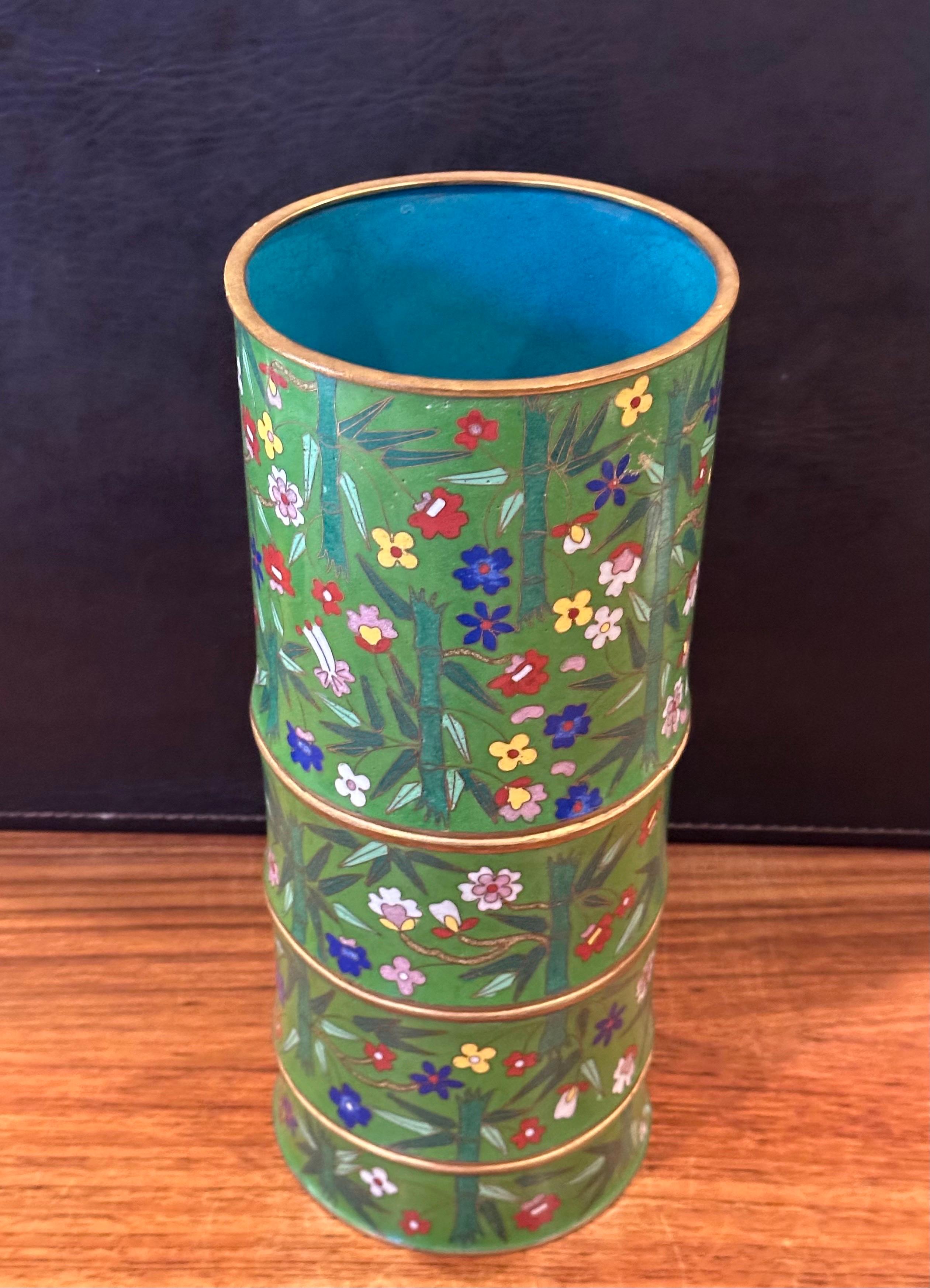 Jarrón chino de cloisonné 