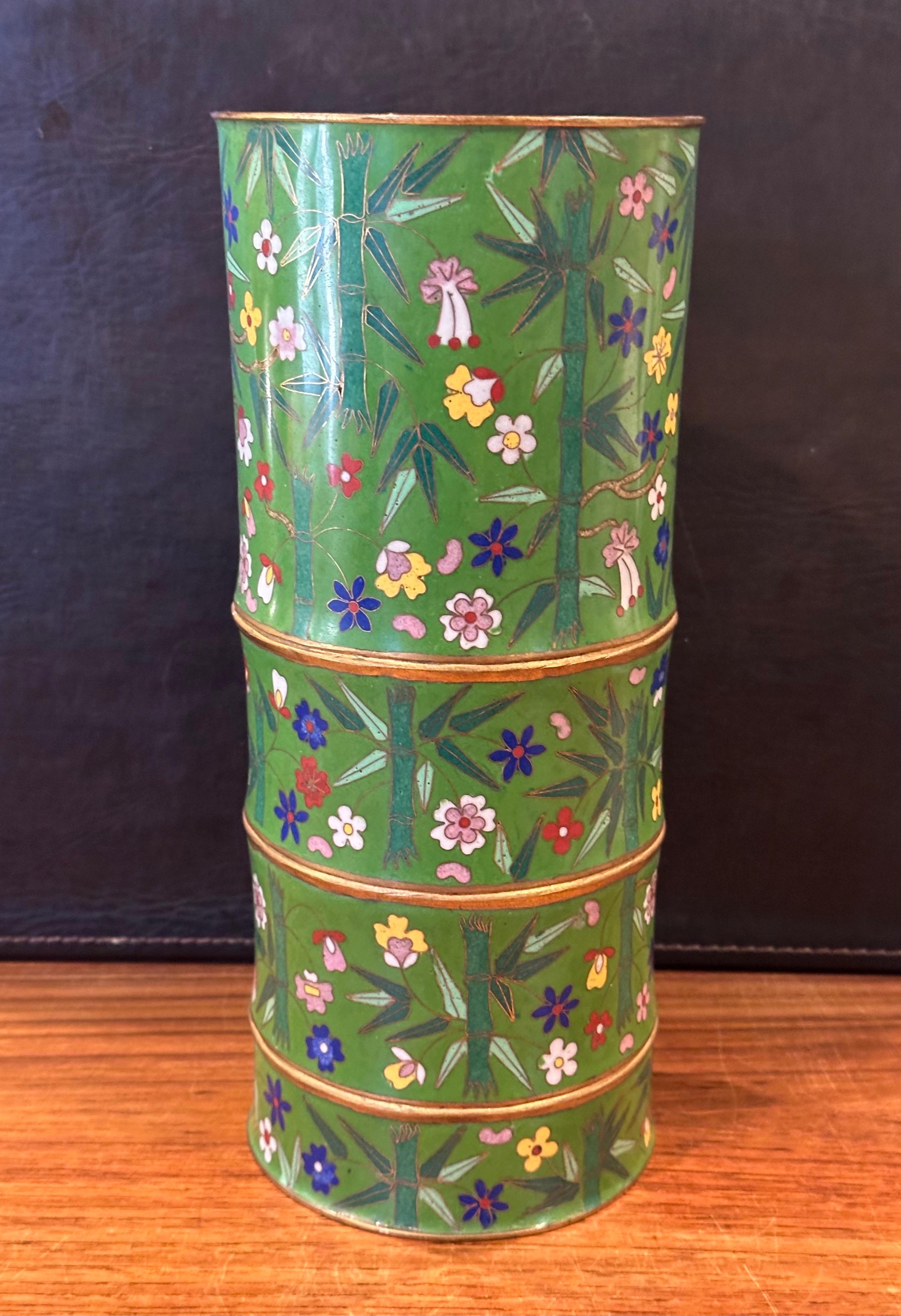 Jarrón chino de cloisonné 
