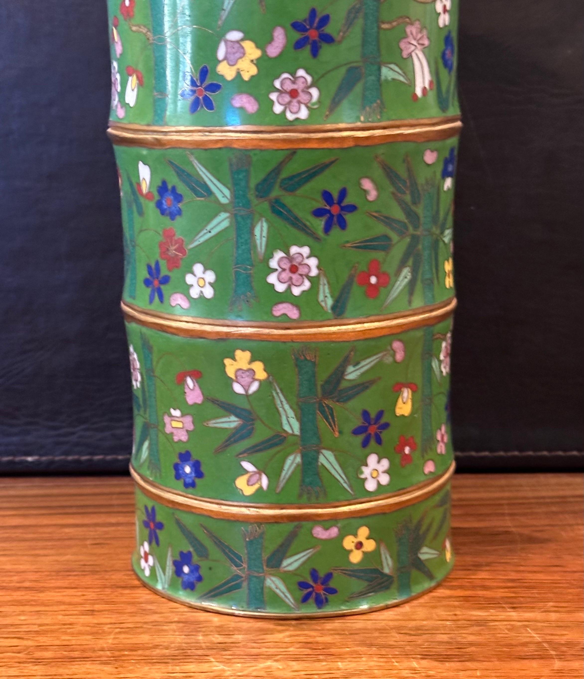 Jarrón chino de cloisonné 
