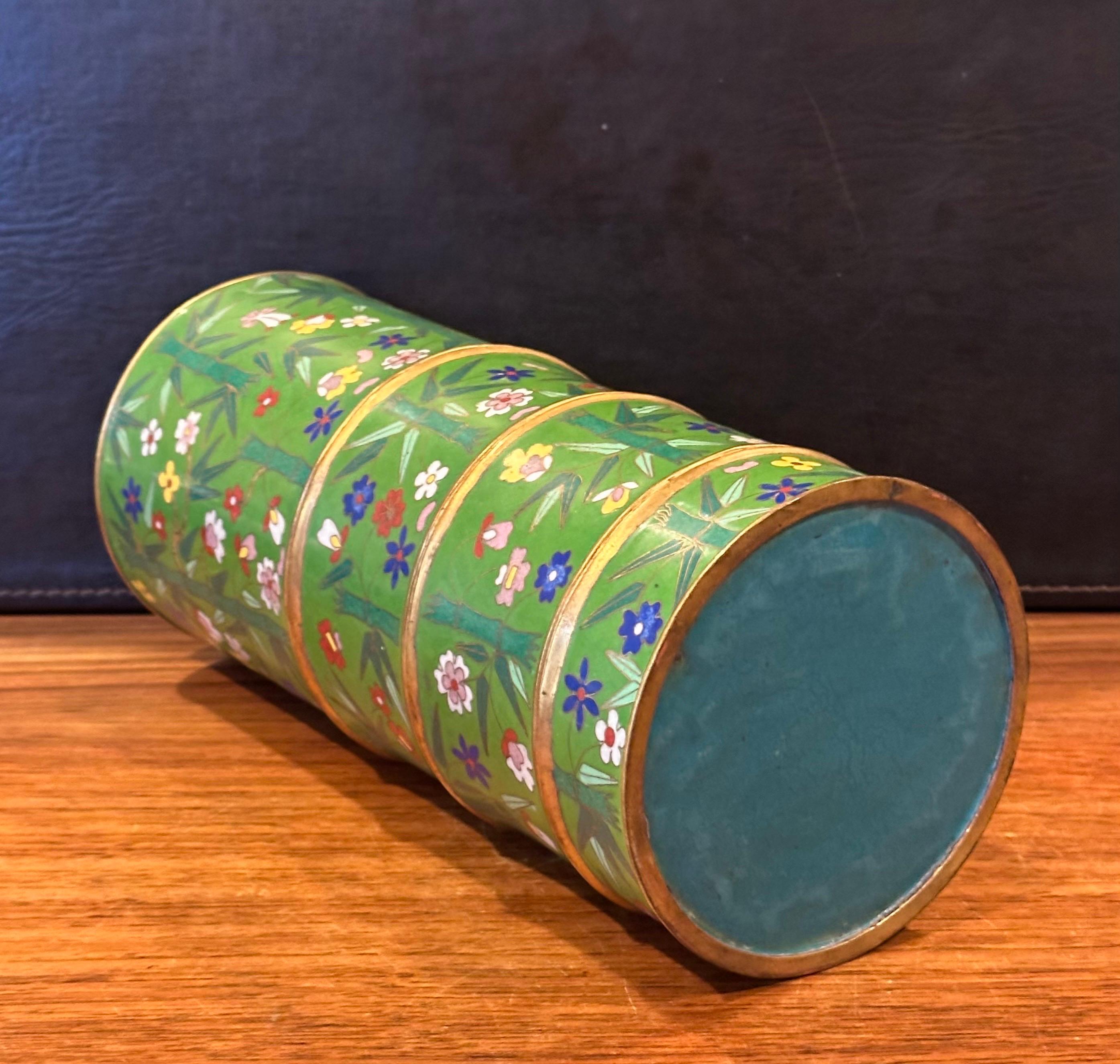 Jarrón chino de cloisonné 