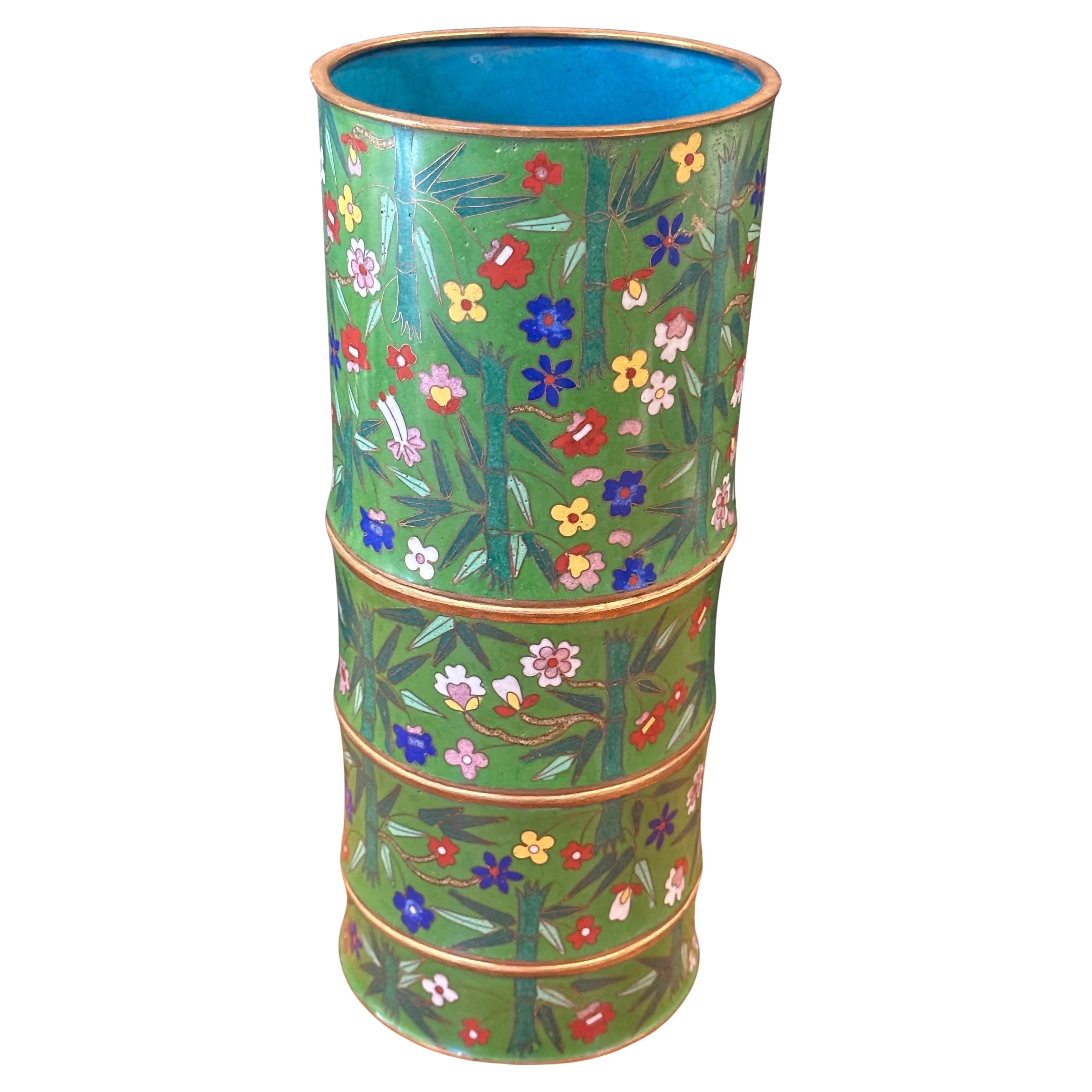 Jarrón chino de cloisonné 