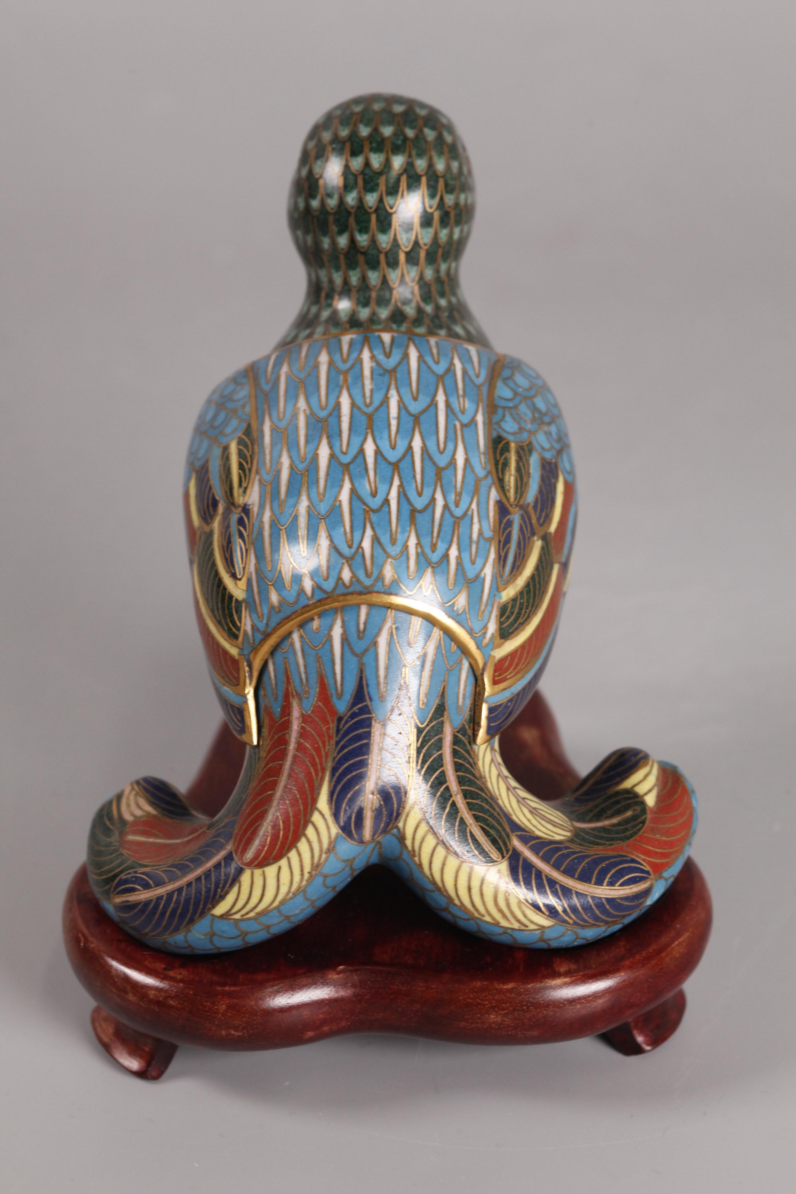 Cloissoné Chinese cloisonné bird form censer, 19th c.