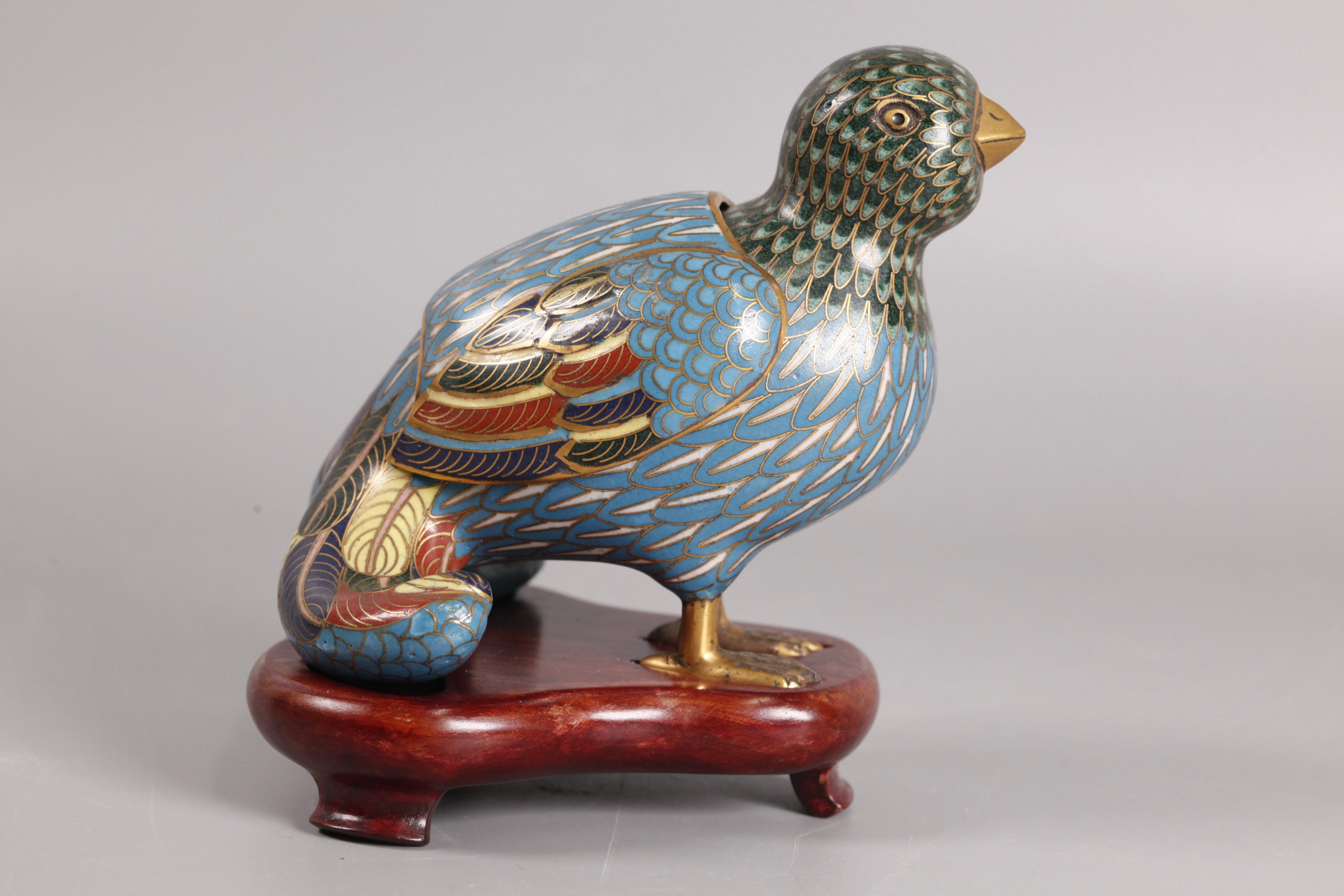 19th Century Chinese cloisonné bird form censer, 19th c.