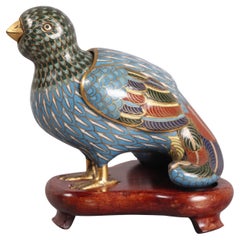 Chinese cloisonné bird form censer, 19th c.
