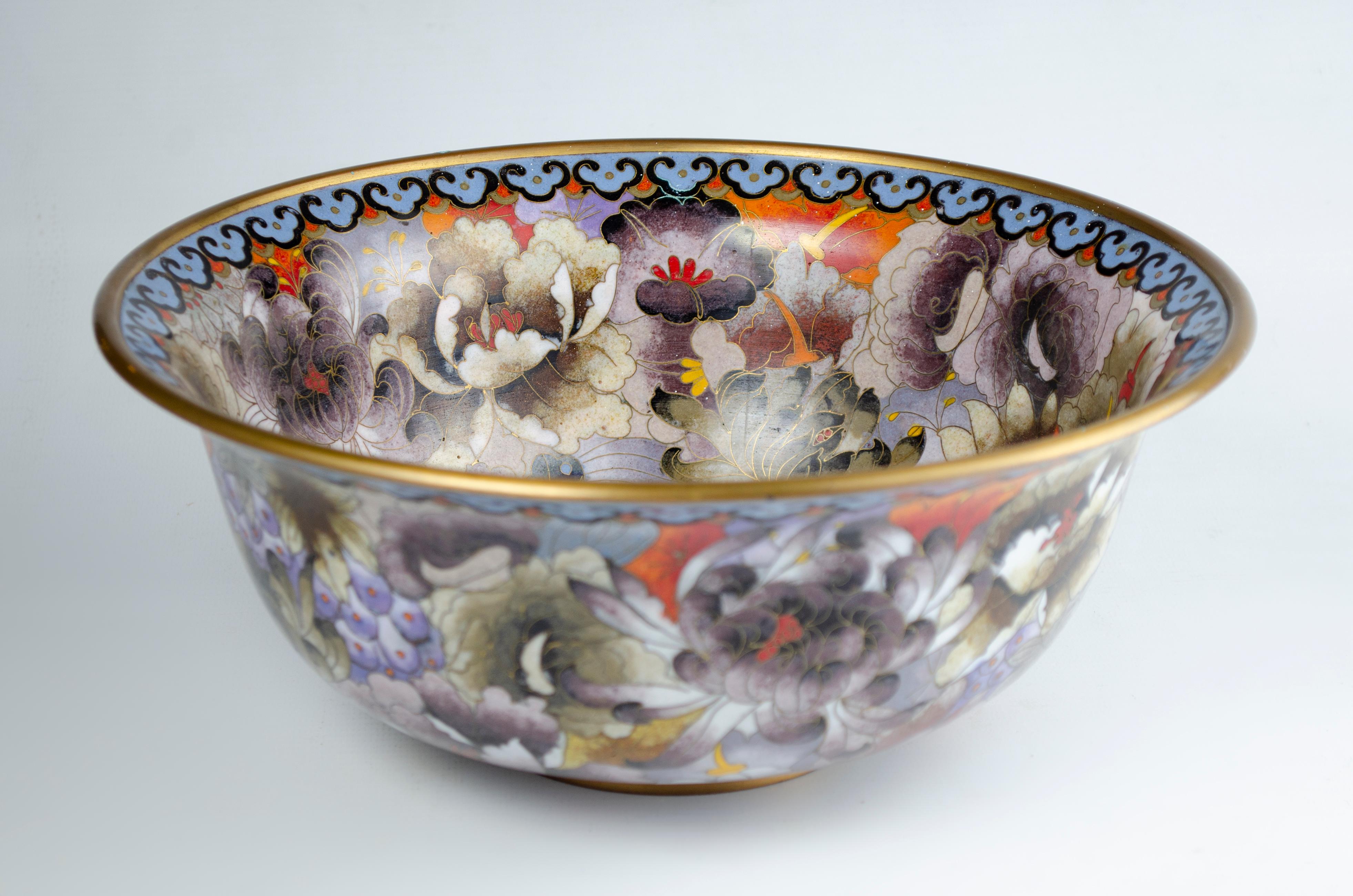 Mid-20th Century Chinese Cloisonne Bowl For Sale