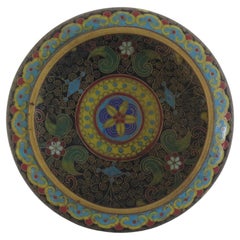 Antique Chinese Cloisonné Bowl with Ruji head borders, Qing Circa 1840