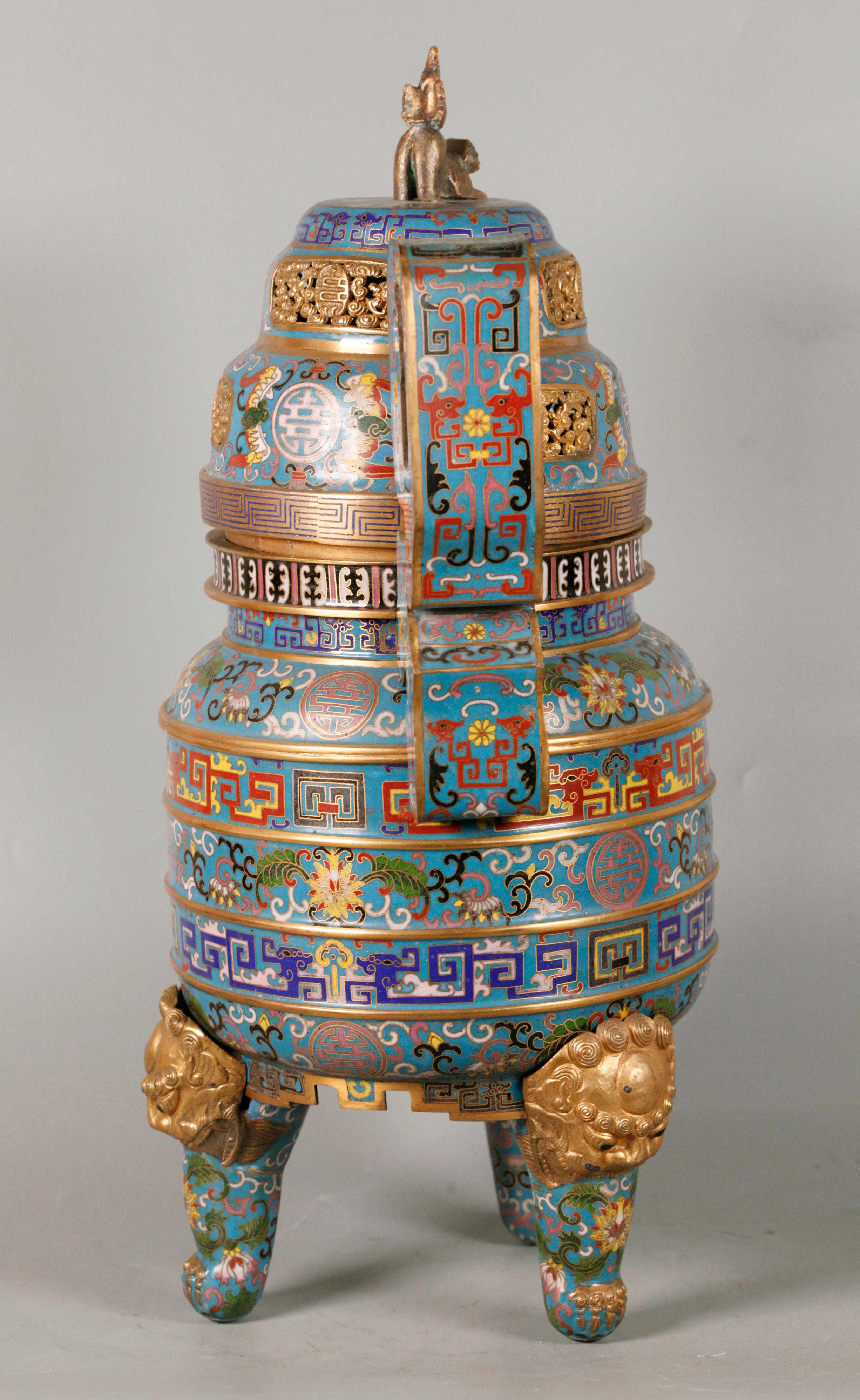 Incensario chino de cloisonné en Bueno estado para la venta en New York, NY