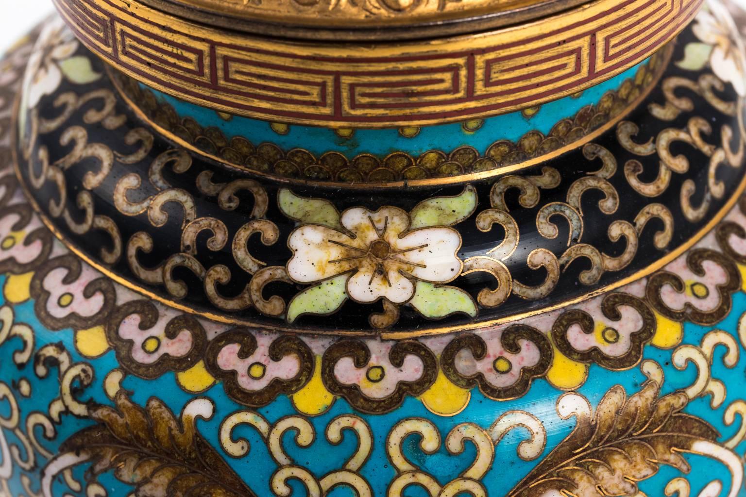 Early 20th Century Chinese Cloisonne Censer For Sale