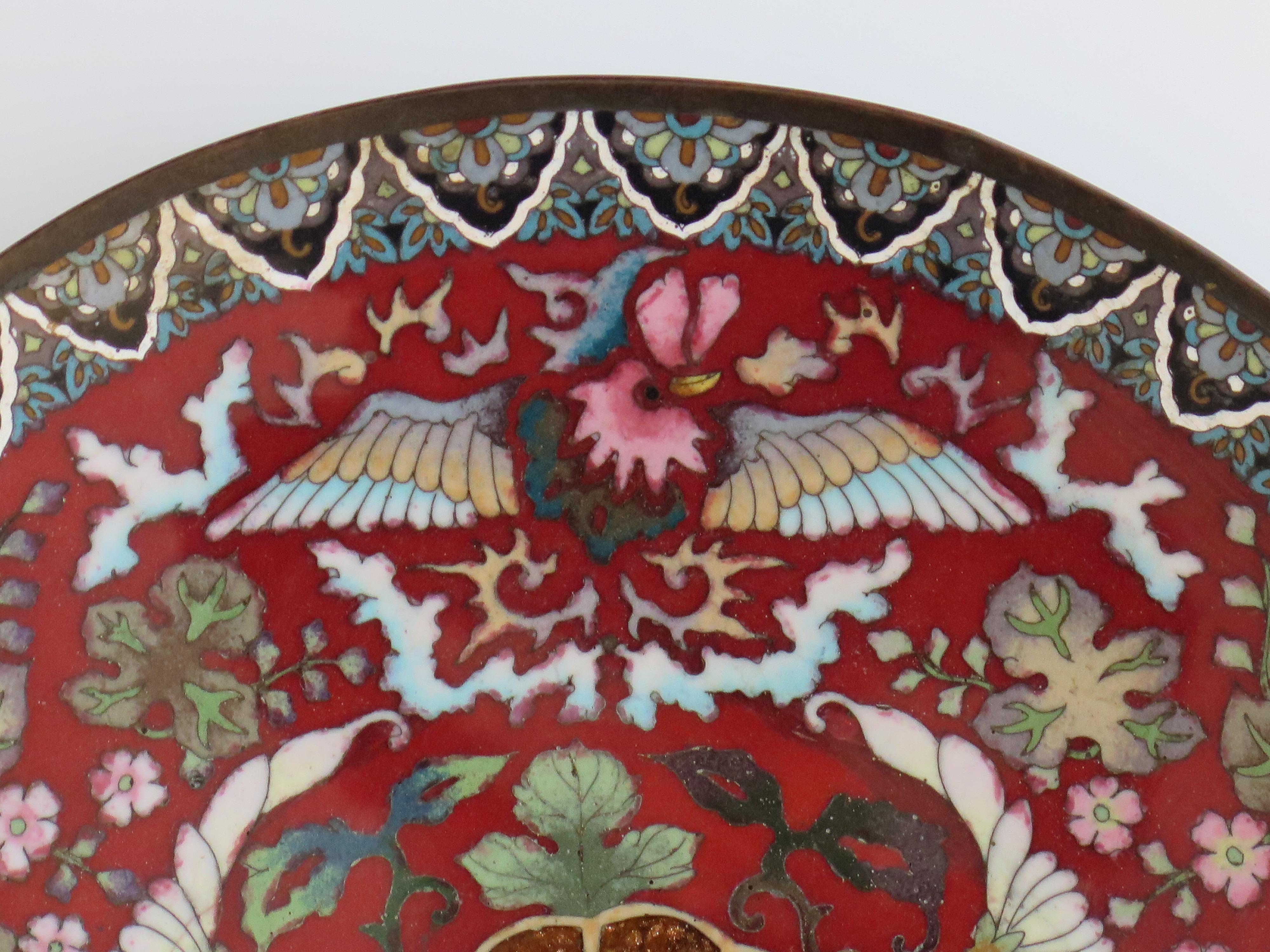 Chinese Cloisonné Charger or Large Plate fine detail, Mid-19th Century For Sale 5