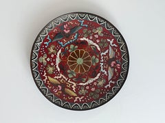 Chinese Cloisonné Charger or Large Plate fine detail, Mid-19th Century