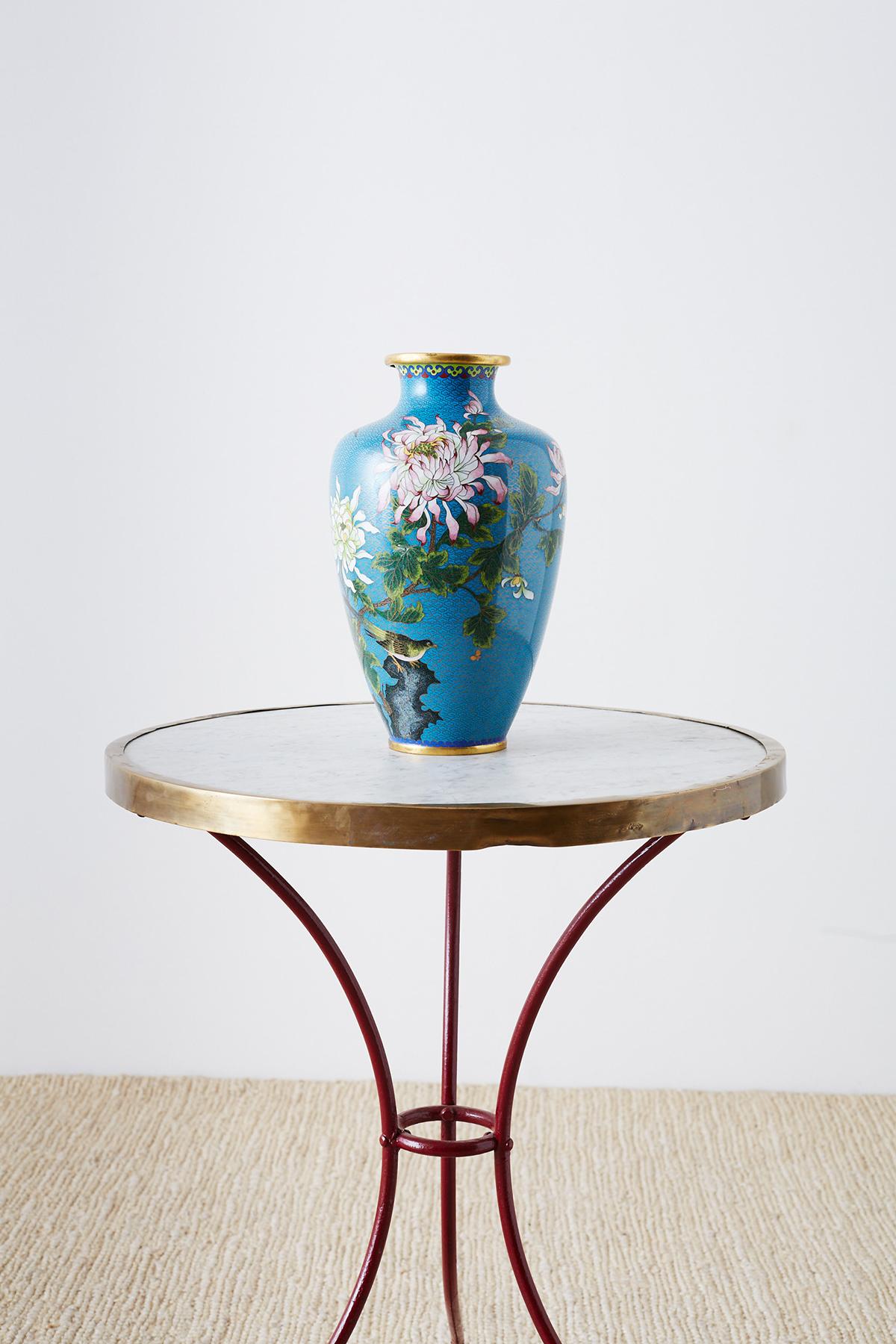 Chinese Cloisonne Chrysanthemum Flower Vase 7