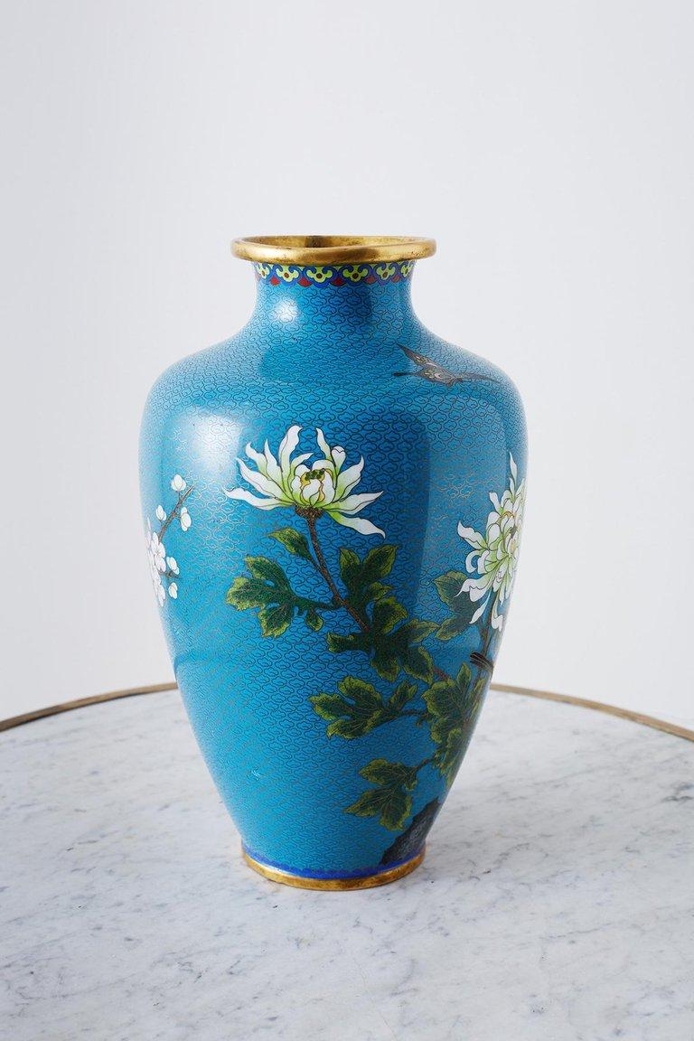 Cloissoné Chinese Cloisonné Chrysanthemum Flower Vase