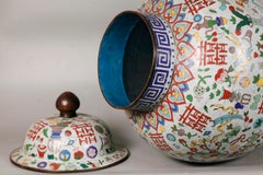Chinese cloisonné cover jar