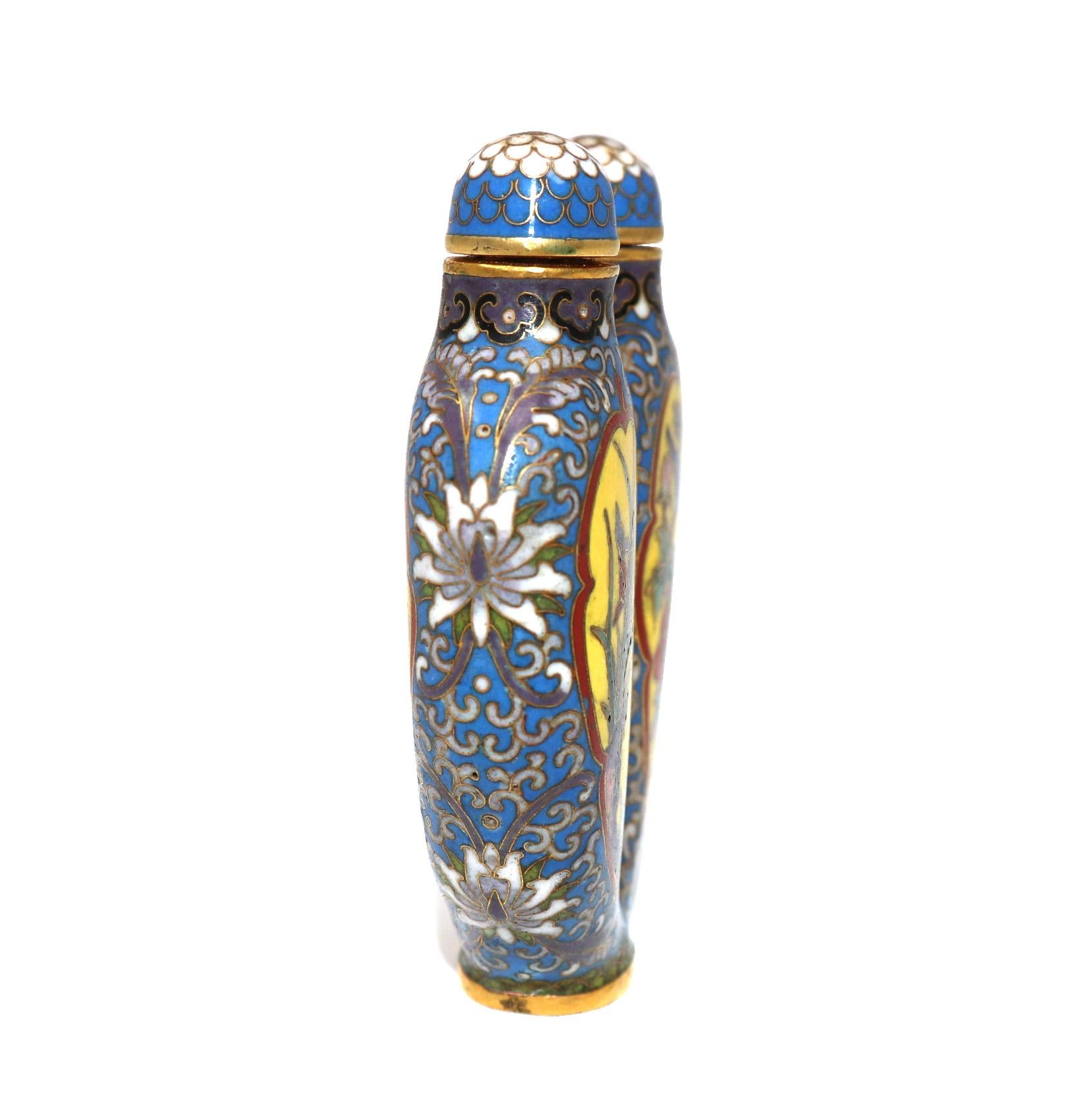 Qing Chinese Cloisonné Double Chamber Snuff Bottle