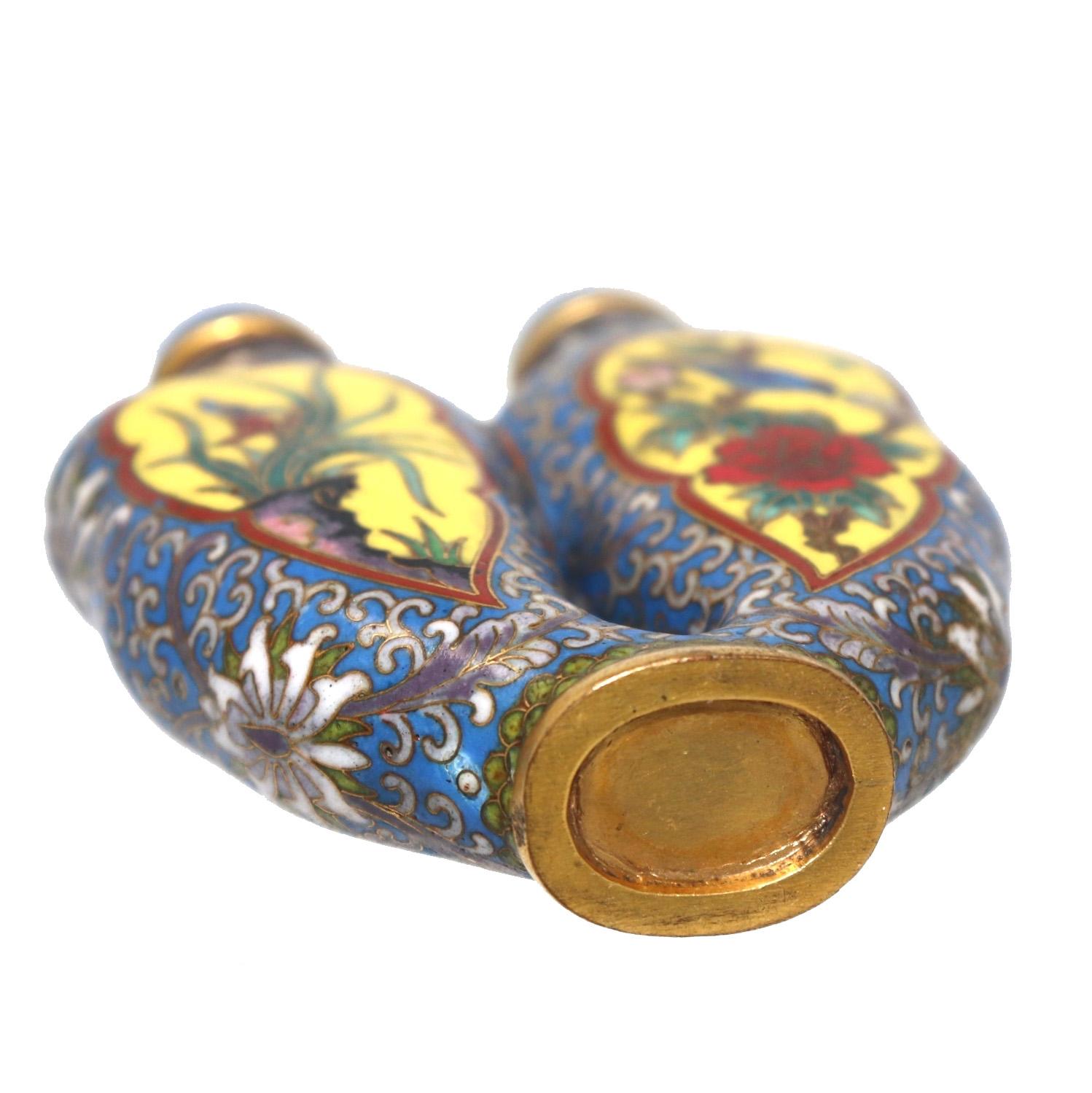 20th Century Chinese Cloisonné Double Chamber Snuff Bottle