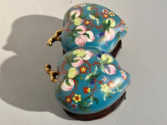 Chinese Cloisonne Double Peach Box, Republic Period, early 20th century, China