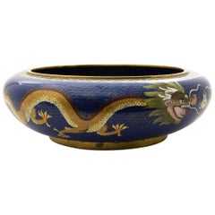 Vintage Chinese Cloisonné Dragon Bowl