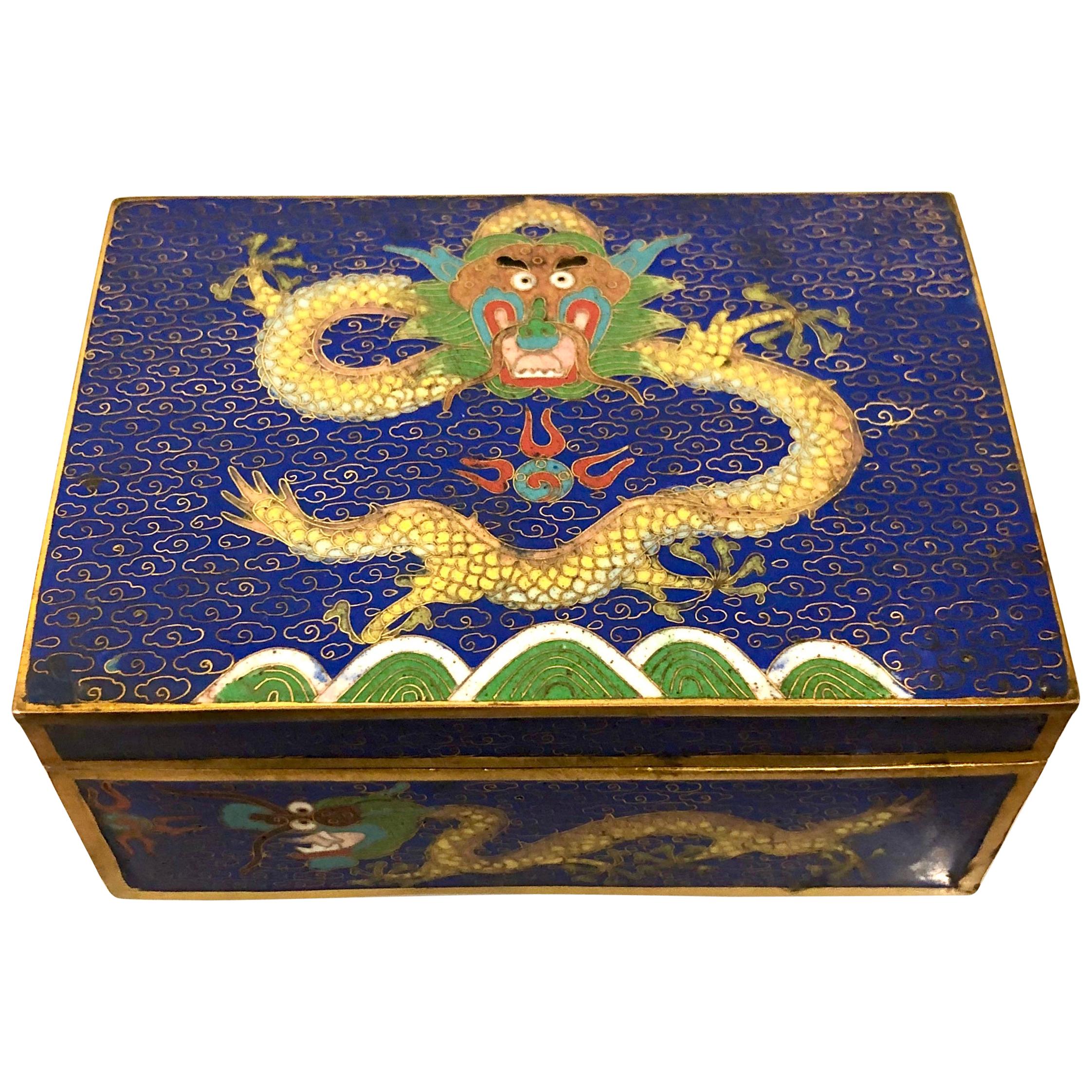 Jewelry box painted ancient Chinese flying dragon price for one piece don't miss 