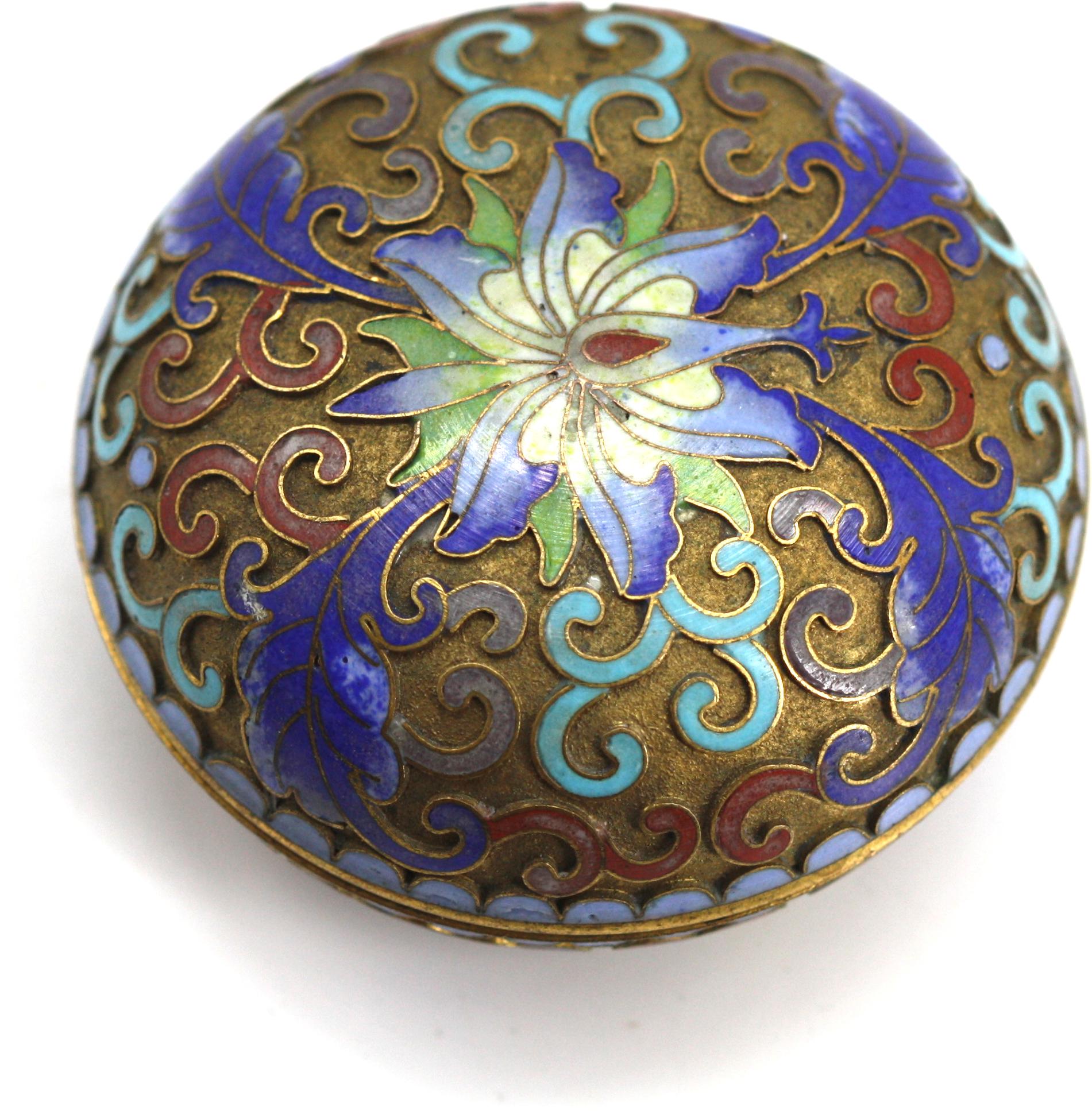 Chinese Cloisonne Enamel Box In Good Condition For Sale In West Palm Beach, FL