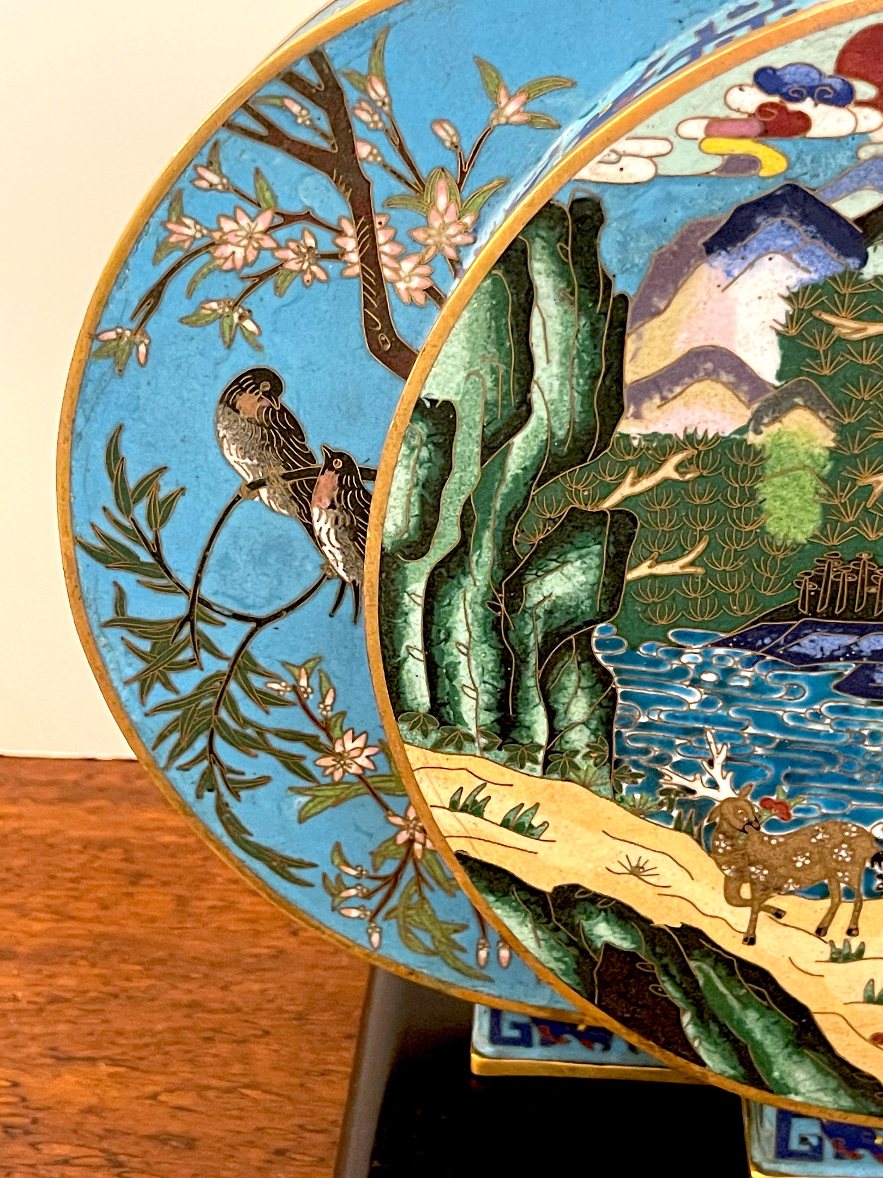 Chinese Cloisonné Enamel Double Moon Flask Vase, #048/100 In Good Condition In West Palm Beach, FL
