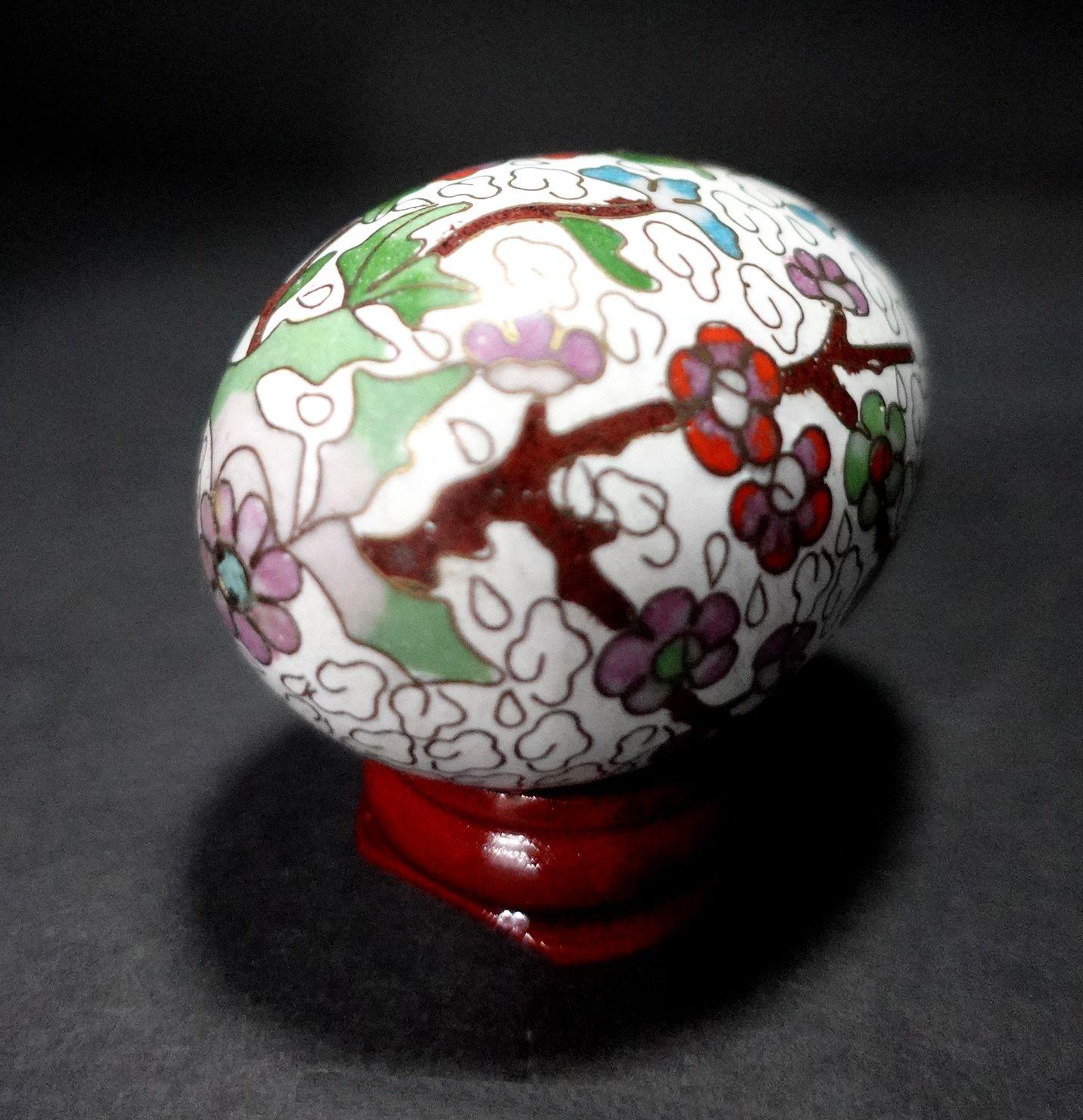Copper Chinese Cloisonné Enamel Egg 