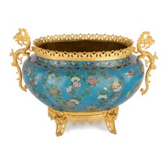 Chinese Cloisonné Enamel Jardinière with French Ormolu Mounts