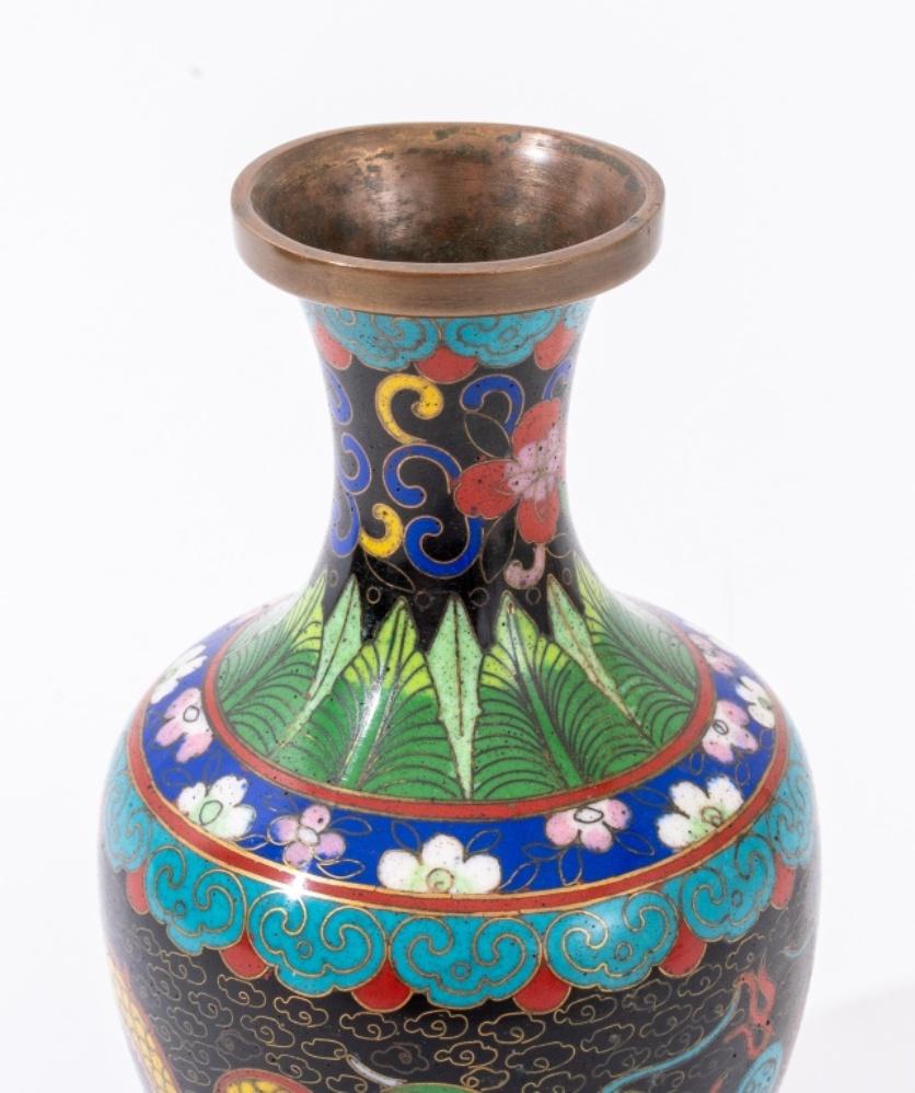 Chinese Cloisonne Enamel Vase & Center Bowls, Set of 3 For Sale 2