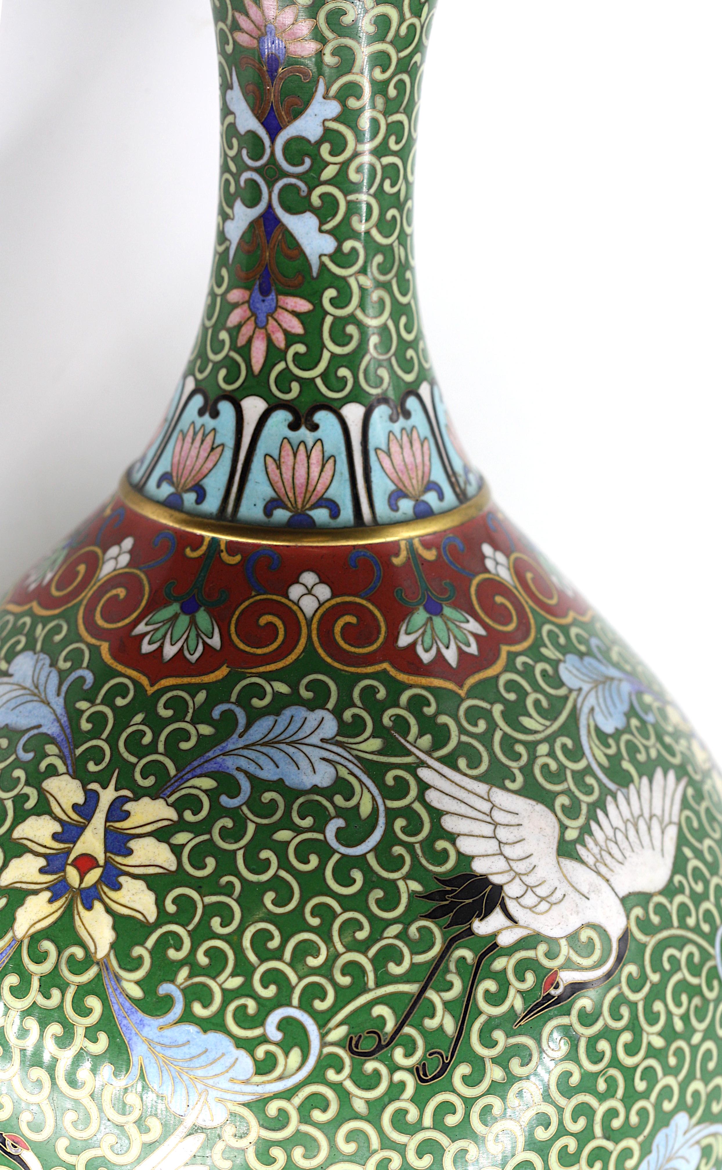 20th Century Chinese Cloisonne Enamel Vase For Sale